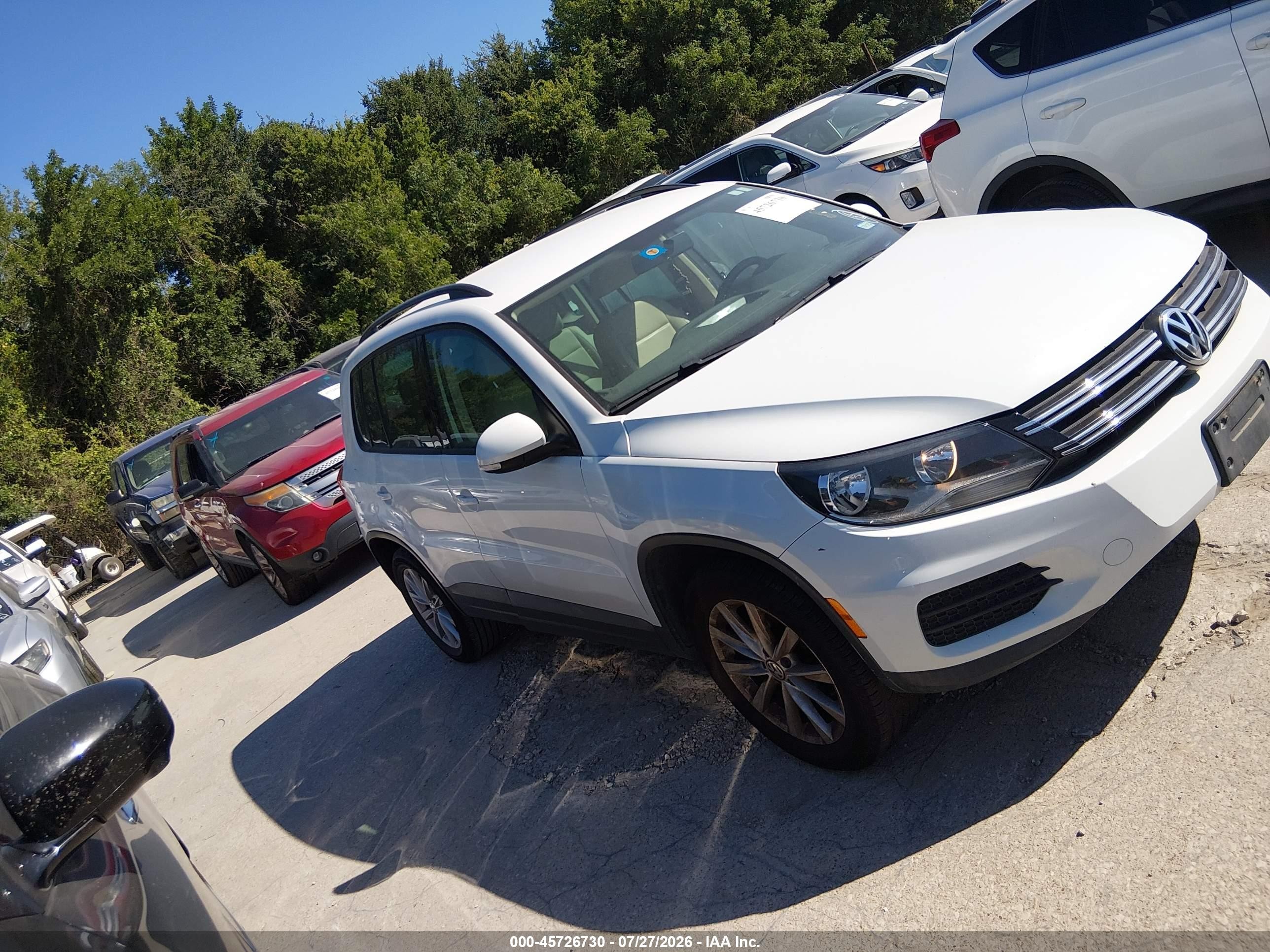 2015 Volkswagen Tiguan Se White vin: WVGAV7AX2FW607058