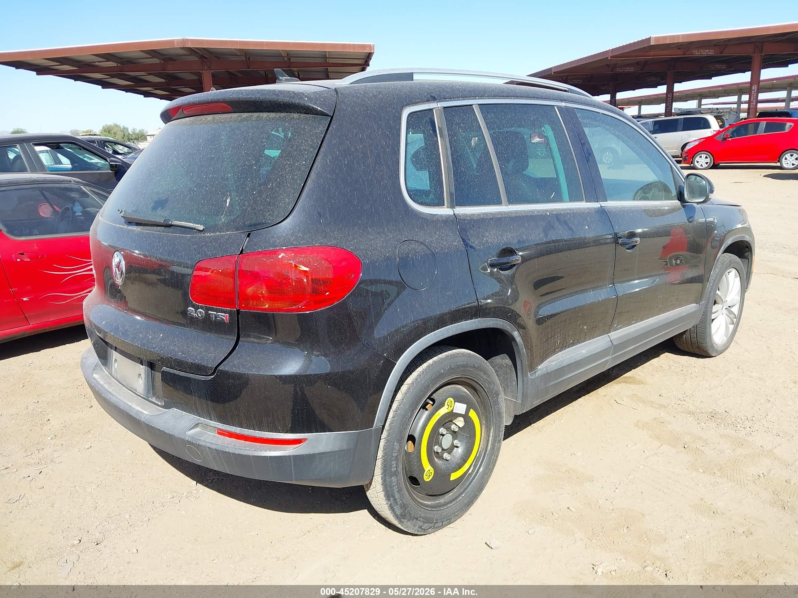2012 Volkswagen Tiguan Le/s/se/sel Black vin: WVGAV7AX3CW514514