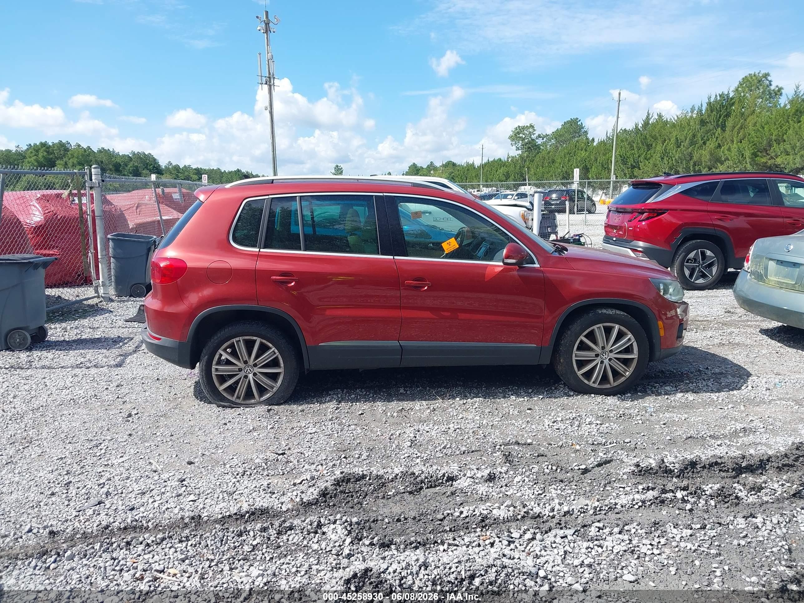 2015 Volkswagen Tiguan Se Red vin: WVGAV7AX3FW099666