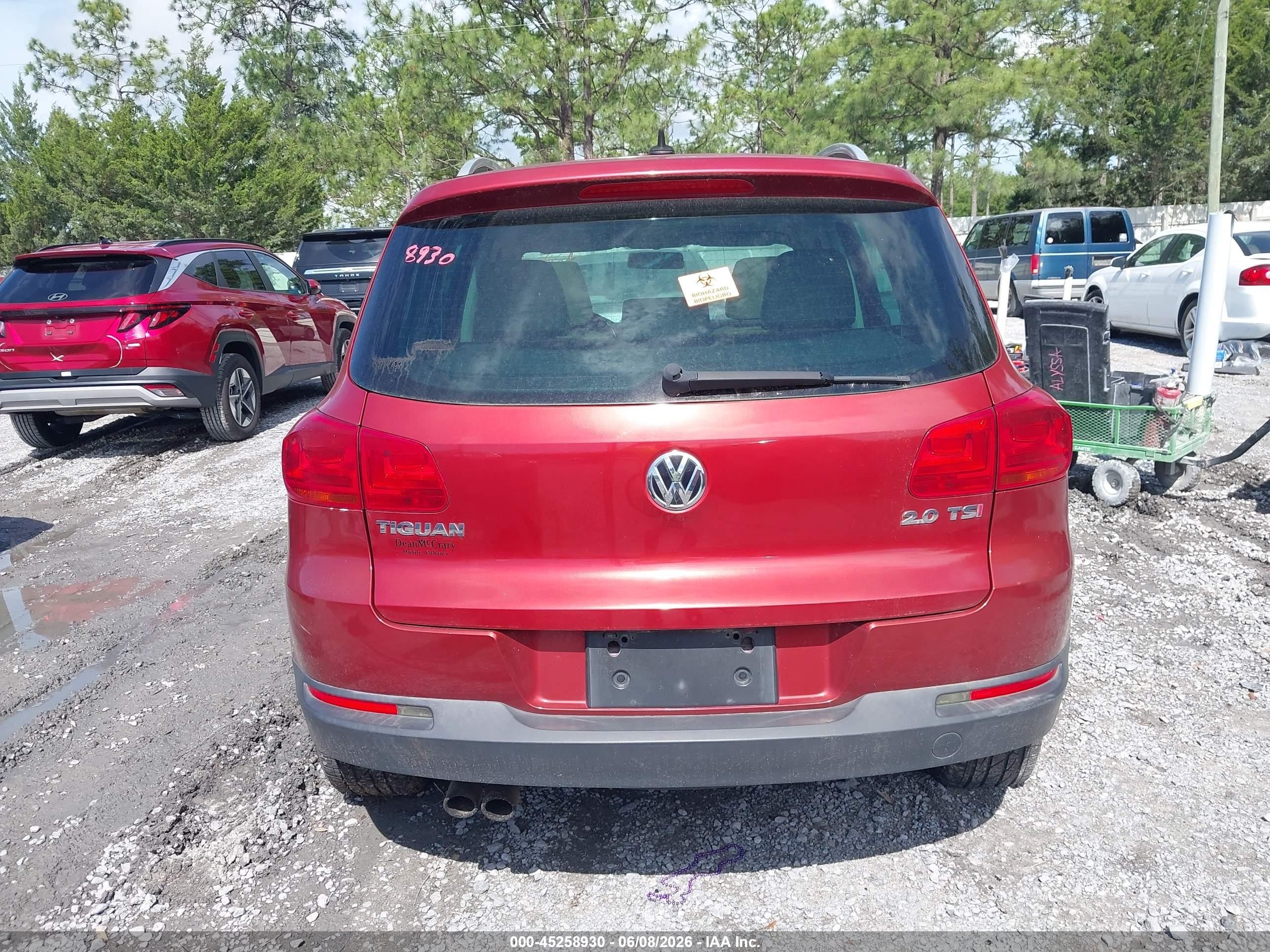 2015 Volkswagen Tiguan Se Red vin: WVGAV7AX3FW099666