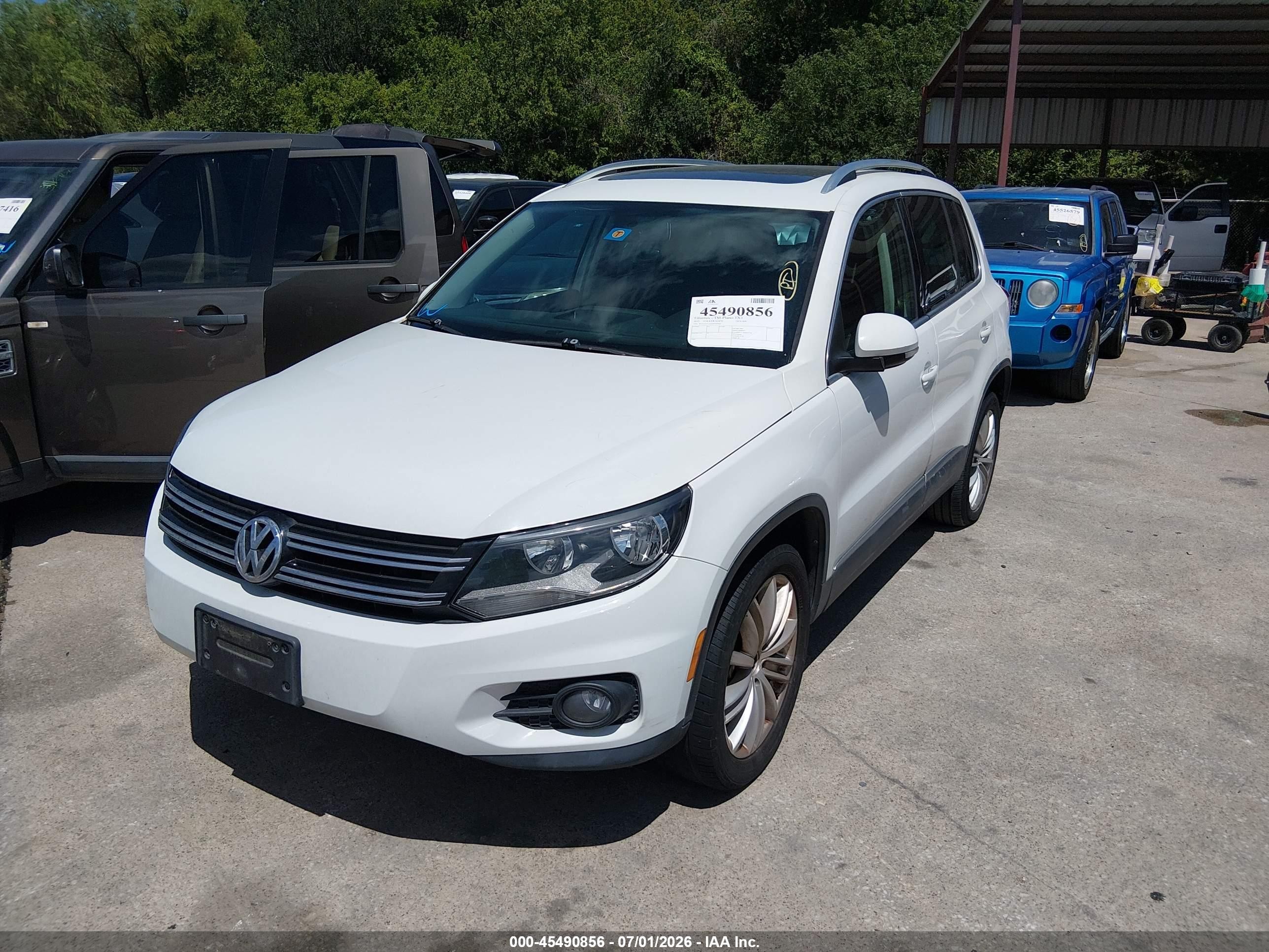 2015 Volkswagen Tiguan Se White vin: WVGAV7AX3FW505042