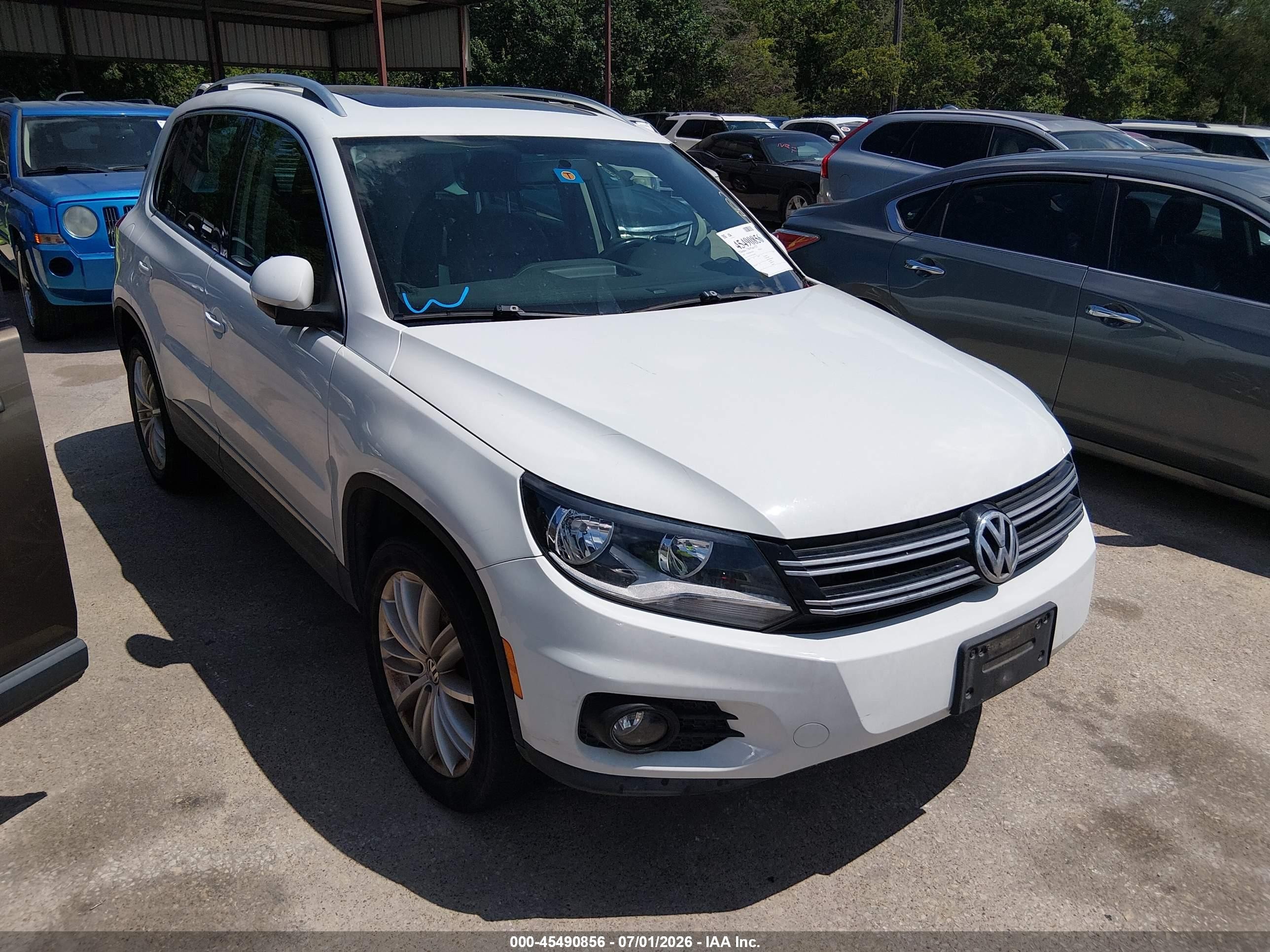 2015 Volkswagen Tiguan Se White vin: WVGAV7AX3FW505042
