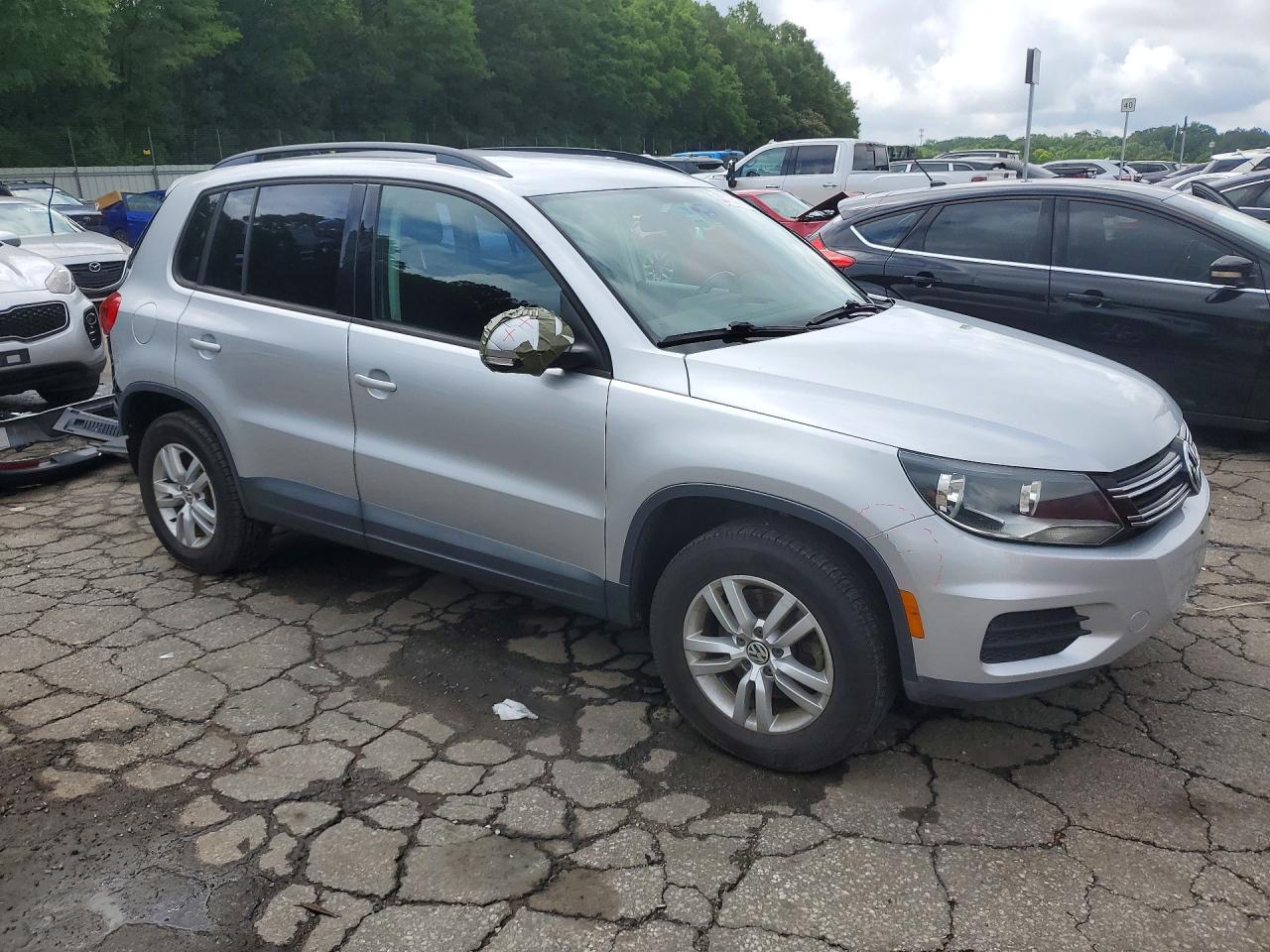 2015 Volkswagen Tiguan S Silver vin: WVGAV7AX3FW601978