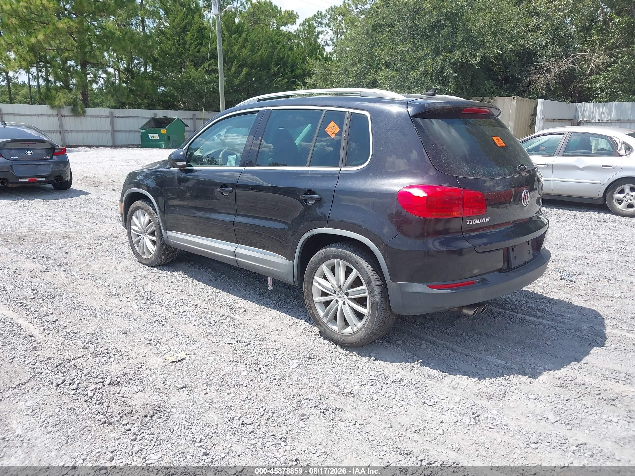 2012 Volkswagen Tiguan Se Black vin: WVGAV7AX4CW567867