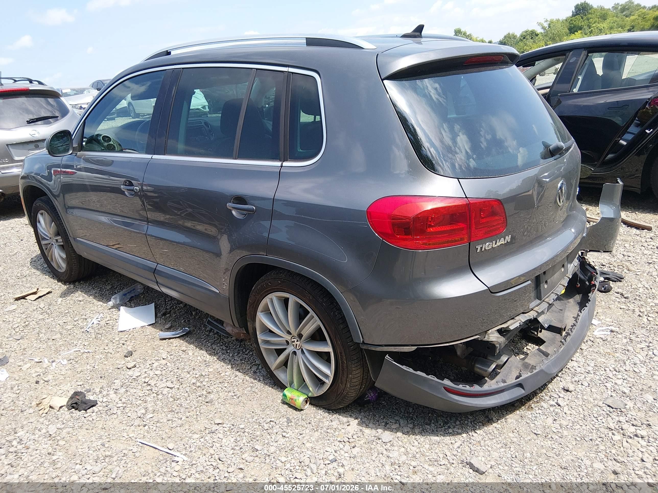2012 Volkswagen Tiguan Se Gray vin: WVGAV7AX5CW004519