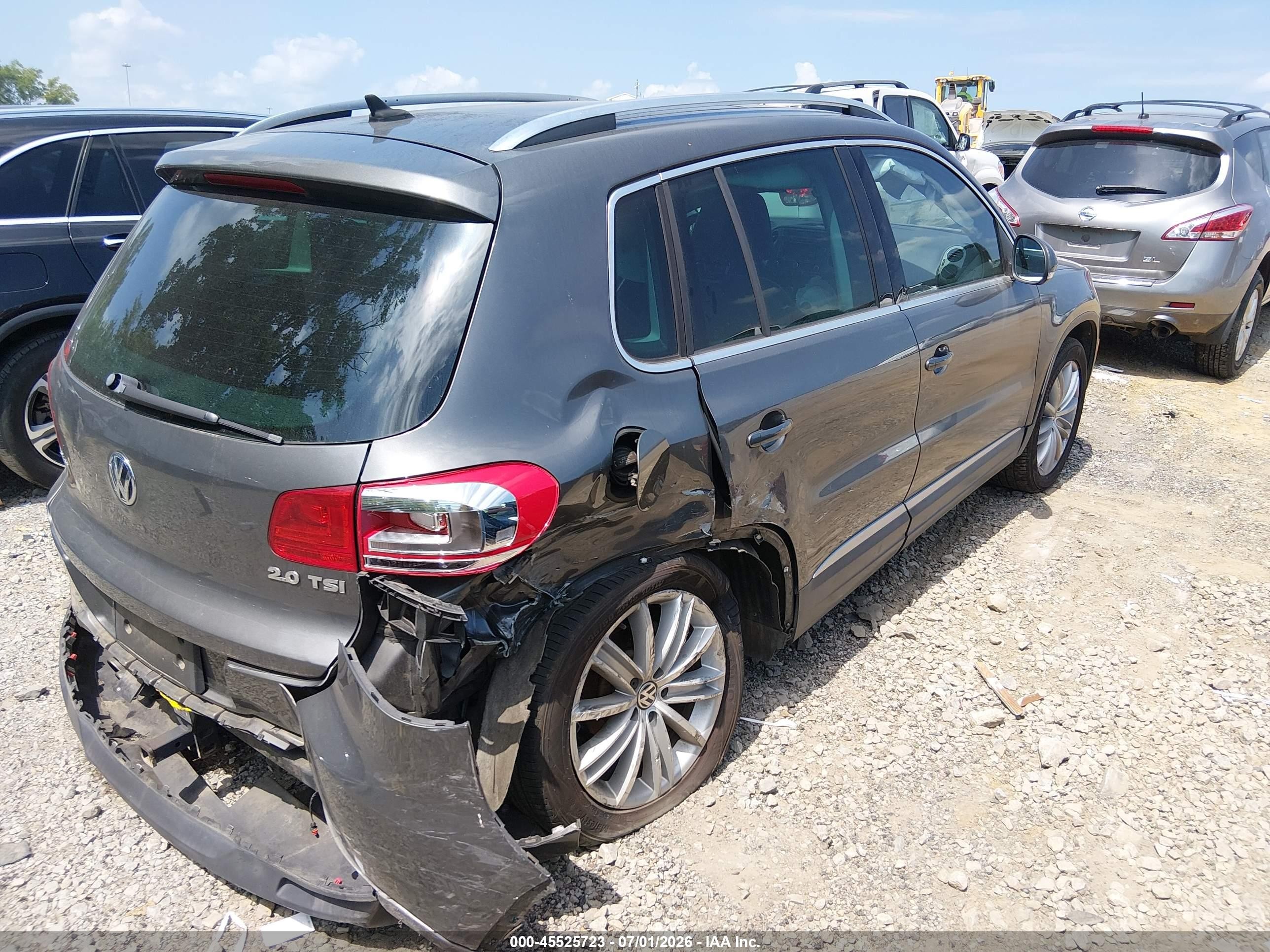 2012 Volkswagen Tiguan Se Gray vin: WVGAV7AX5CW004519