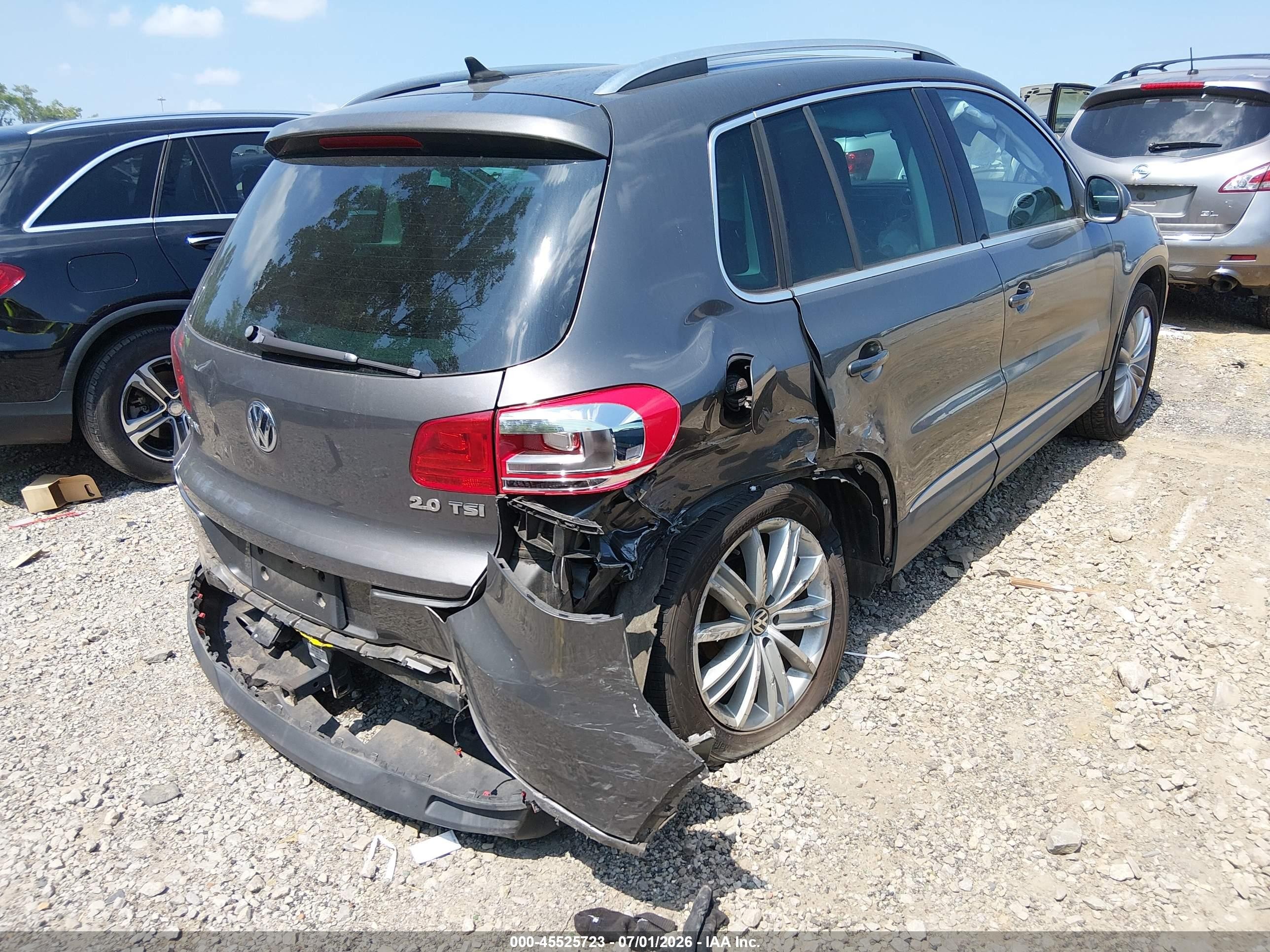 2012 Volkswagen Tiguan Se Gray vin: WVGAV7AX5CW004519