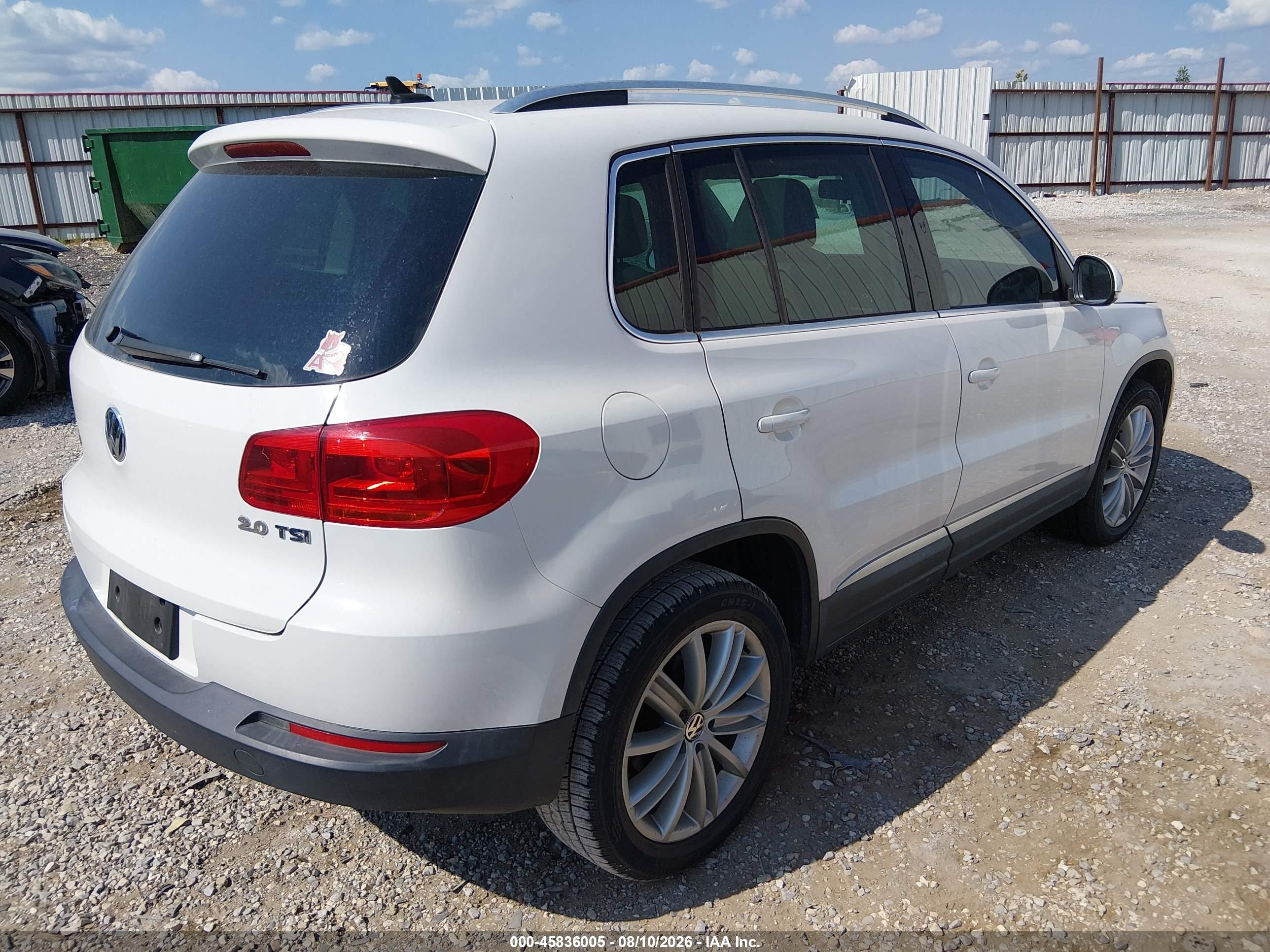 2013 Volkswagen Tiguan Se White vin: WVGAV7AX5DW543952