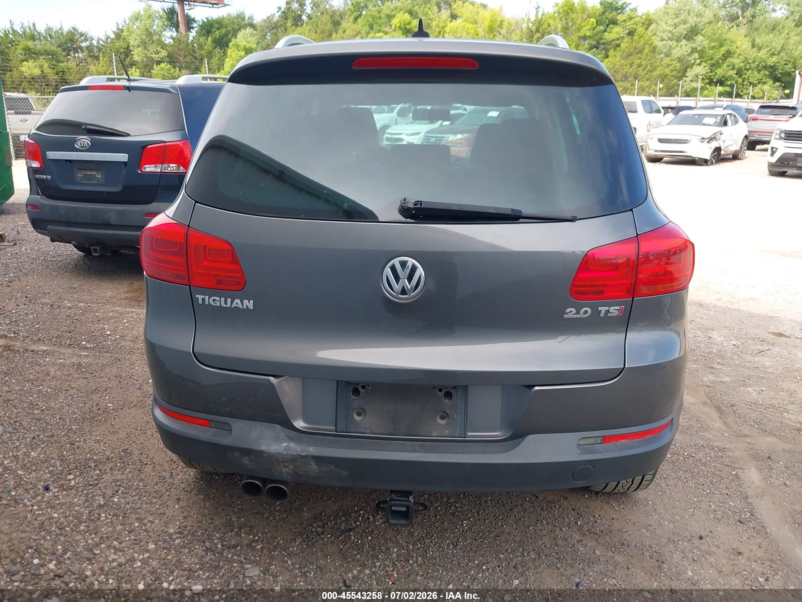 2015 Volkswagen Tiguan Se Gray vin: WVGAV7AX5FW569275