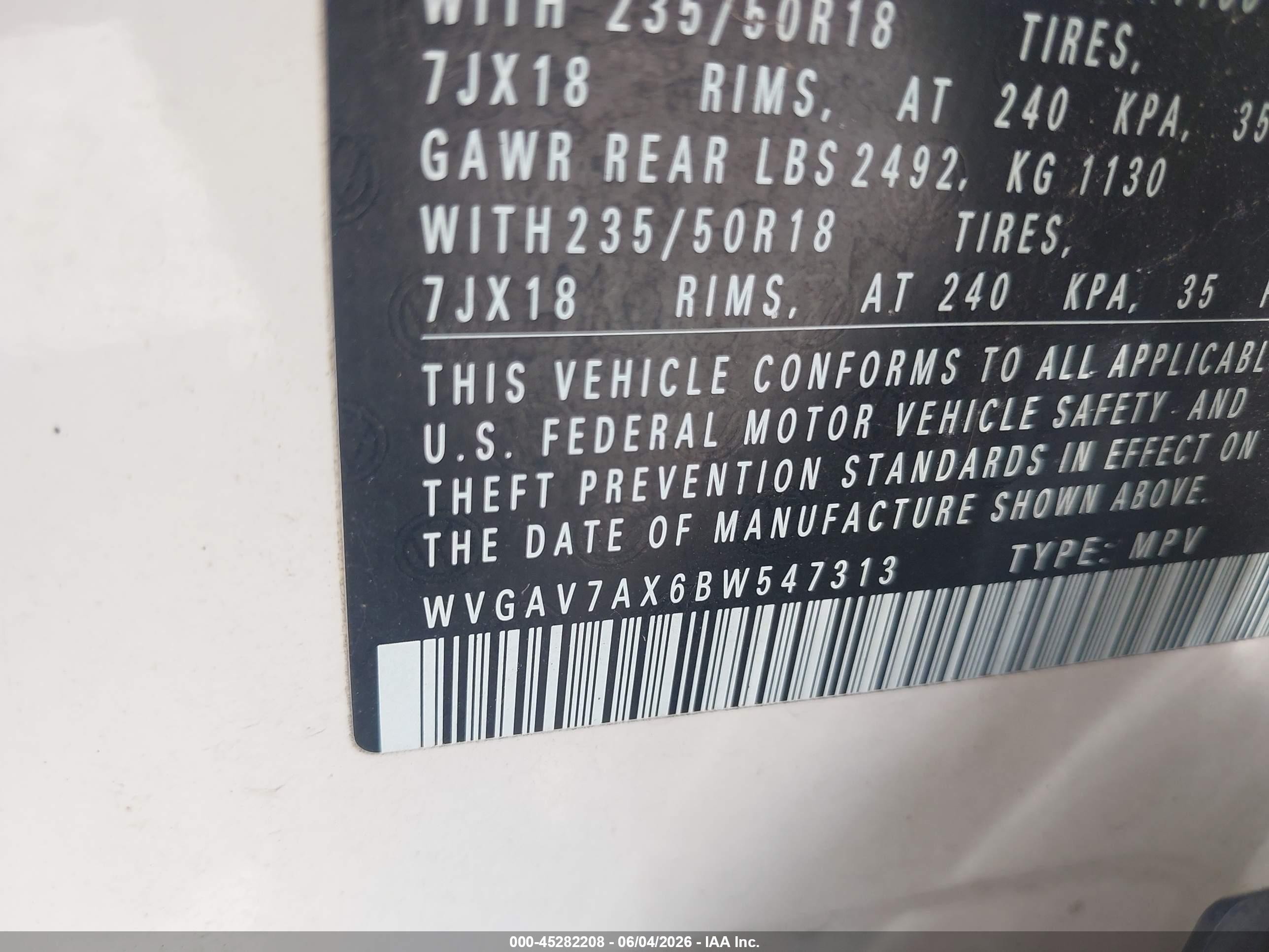 2011 Volkswagen Tiguan Se White vin: WVGAV7AX6BW547313