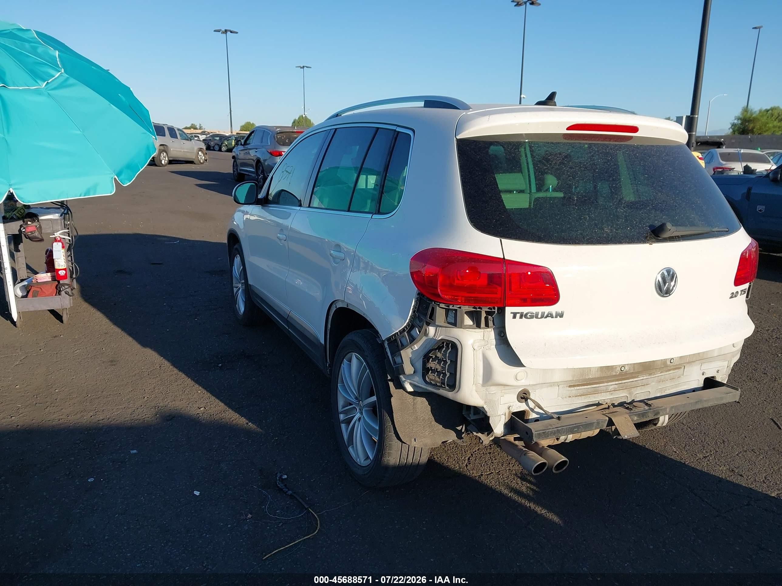 2013 Volkswagen Tiguan Se White vin: WVGAV7AX6DW525802