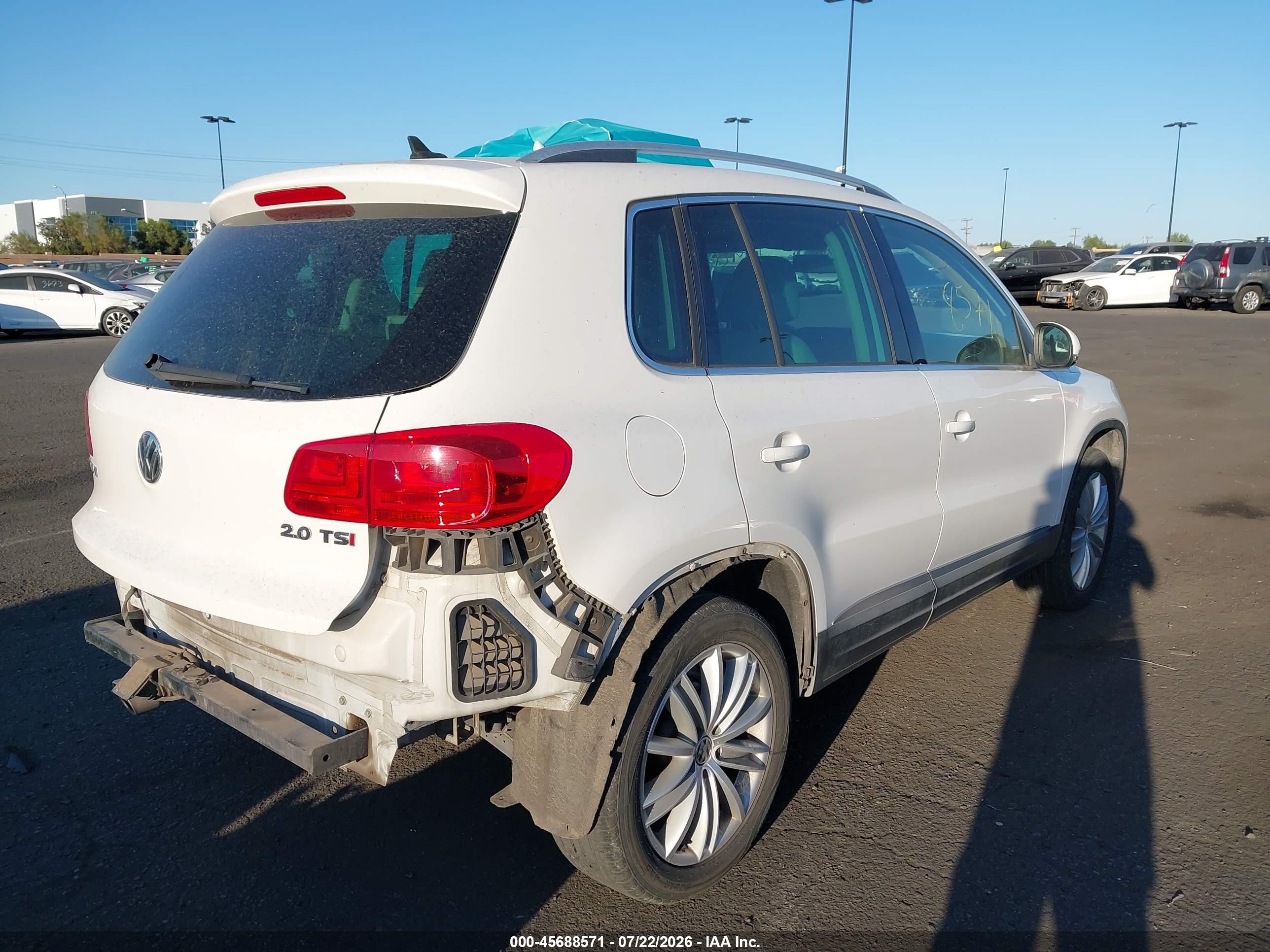2013 Volkswagen Tiguan Se White vin: WVGAV7AX6DW525802