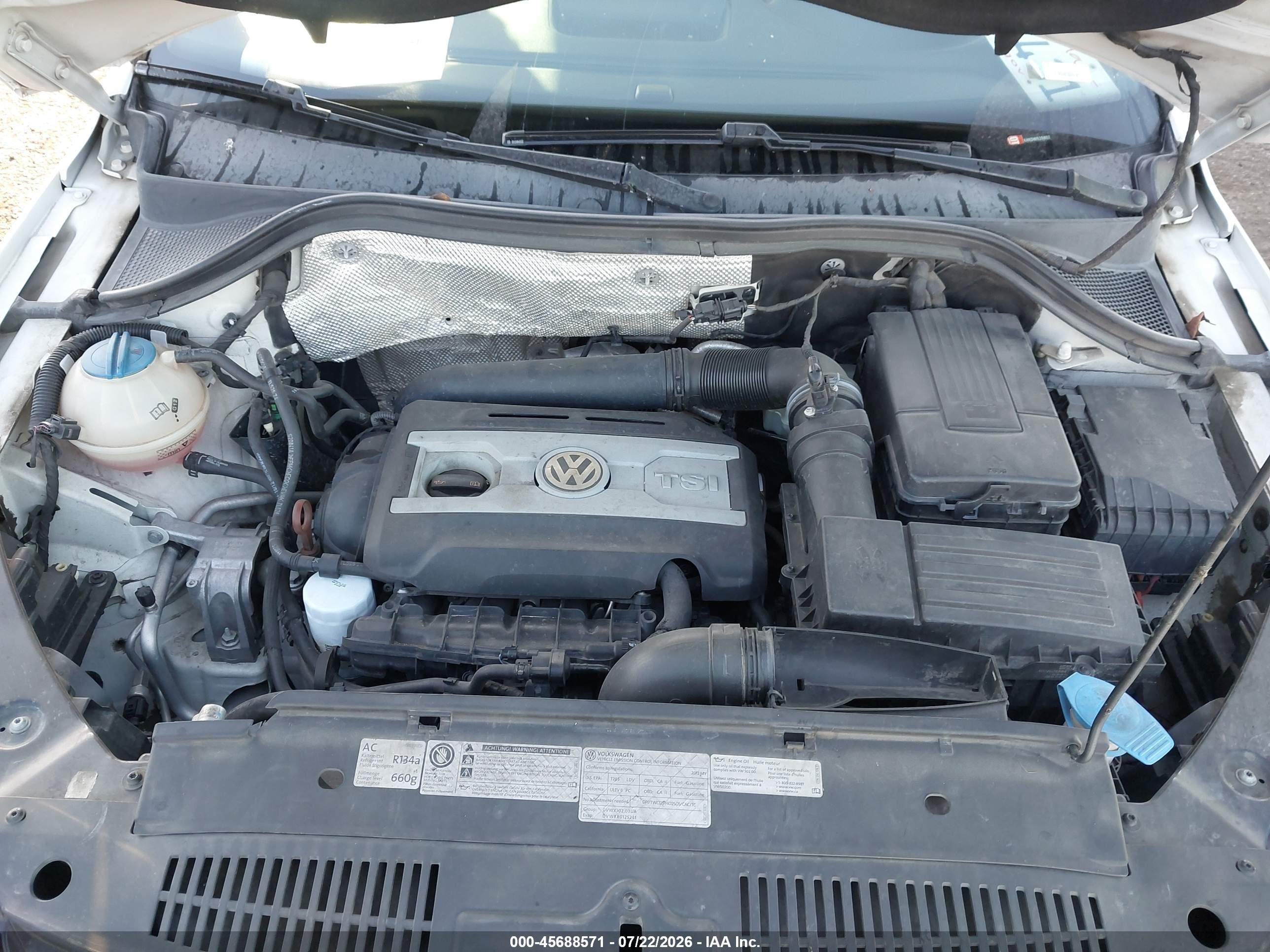 2013 Volkswagen Tiguan Se White vin: WVGAV7AX6DW525802