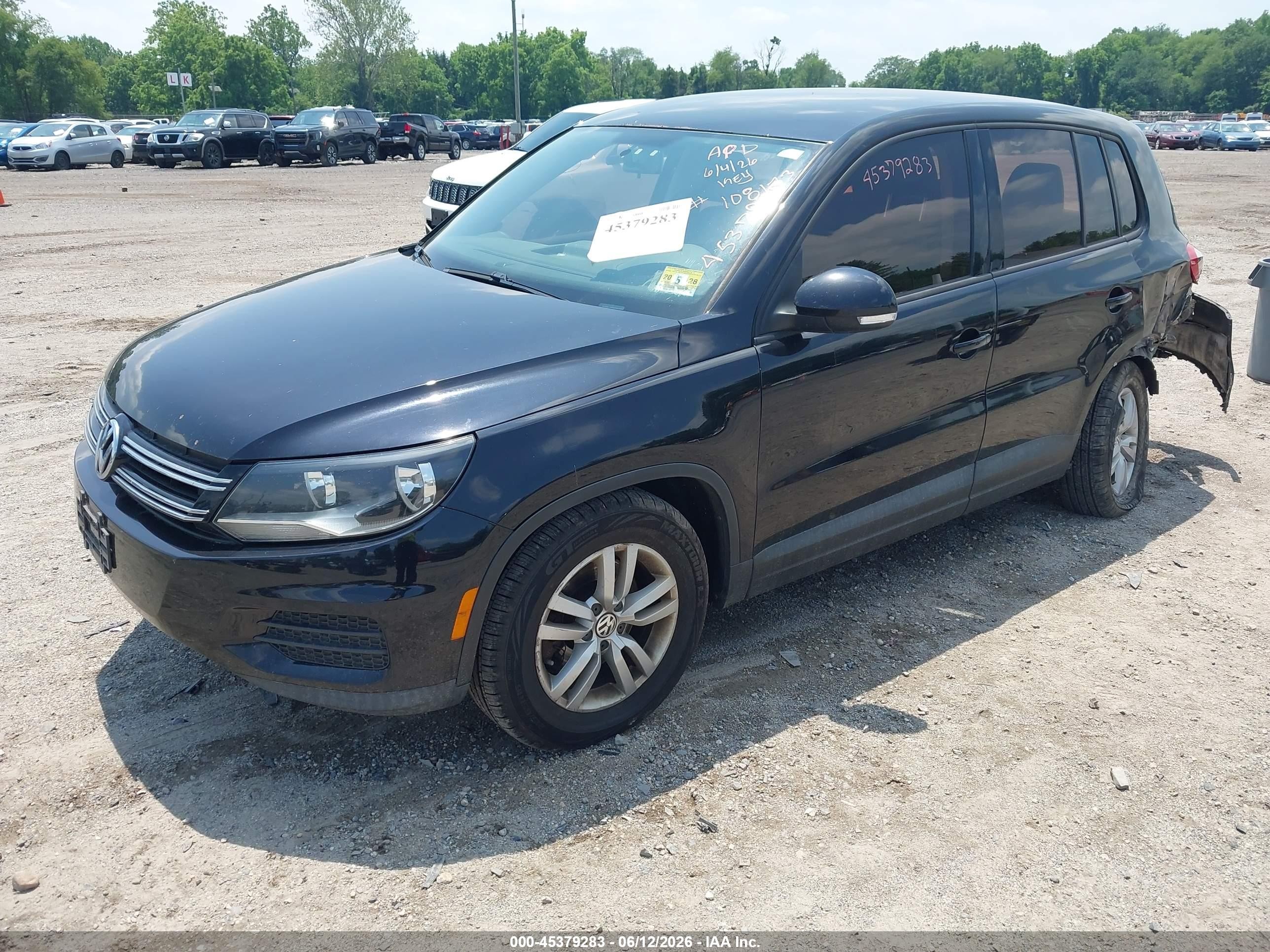 2013 Volkswagen Tiguan S Black vin: WVGAV7AX6DW539005