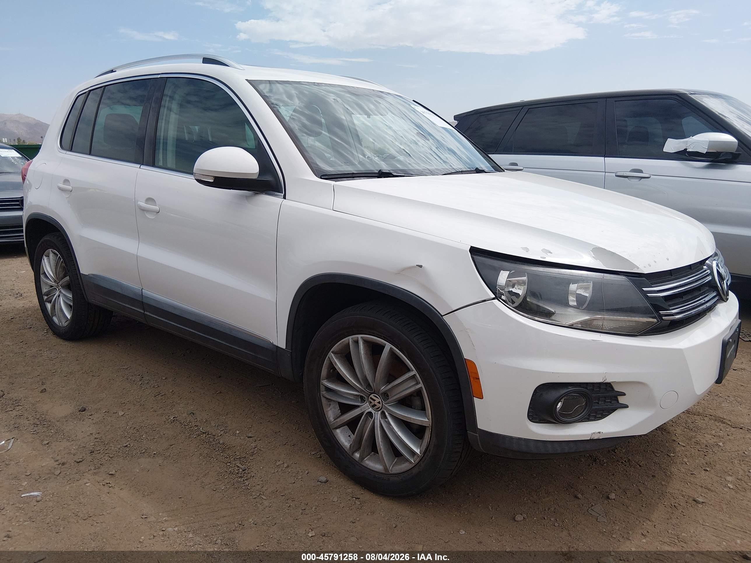 2013 Volkswagen Tiguan Se White vin: WVGAV7AX6DW551011