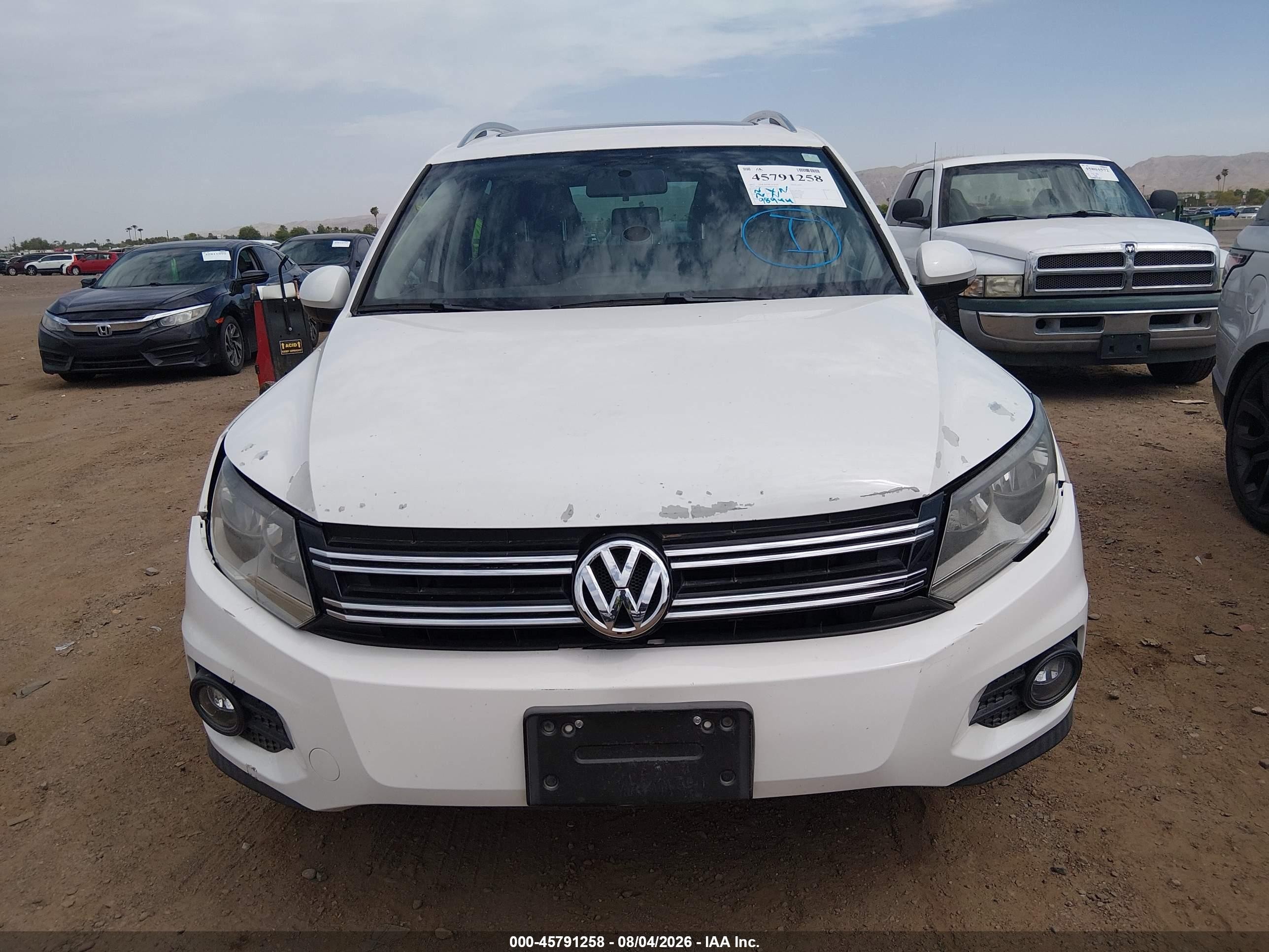 2013 Volkswagen Tiguan Se White vin: WVGAV7AX6DW551011