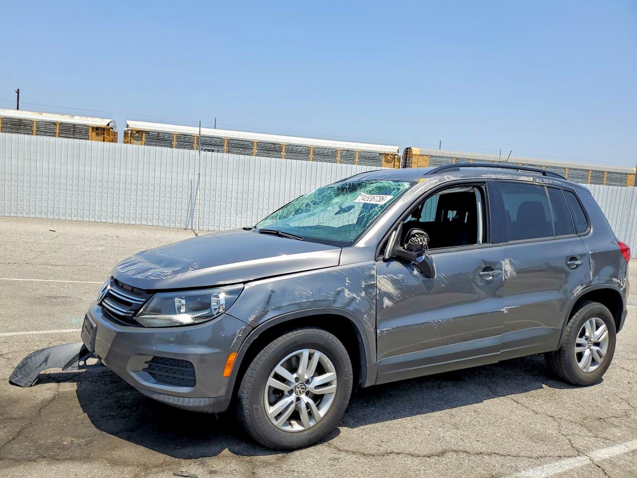 2015 Volkswagen Tiguan S Gray vin: WVGAV7AX6FW524197