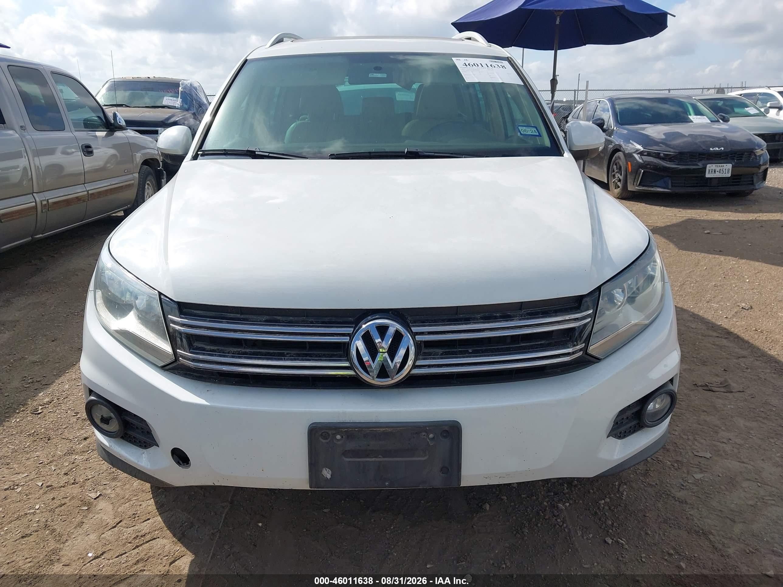 2015 Volkswagen Tiguan Se White vin: WVGAV7AX6FW582293
