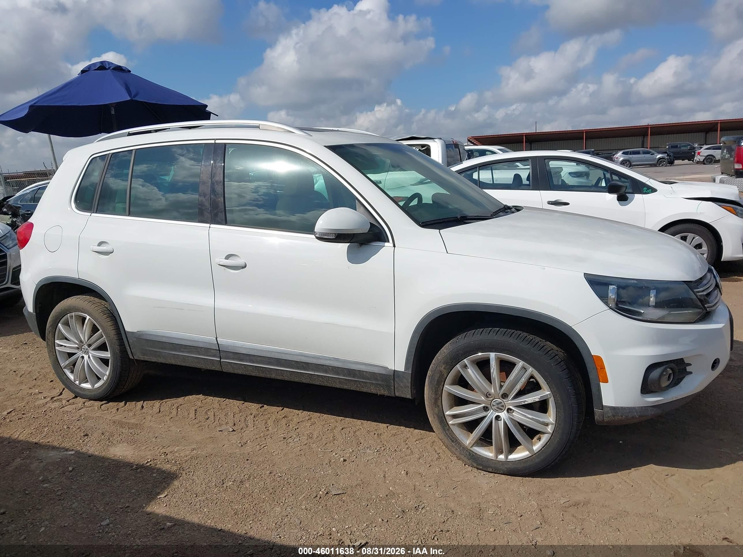 2015 Volkswagen Tiguan Se White vin: WVGAV7AX6FW582293