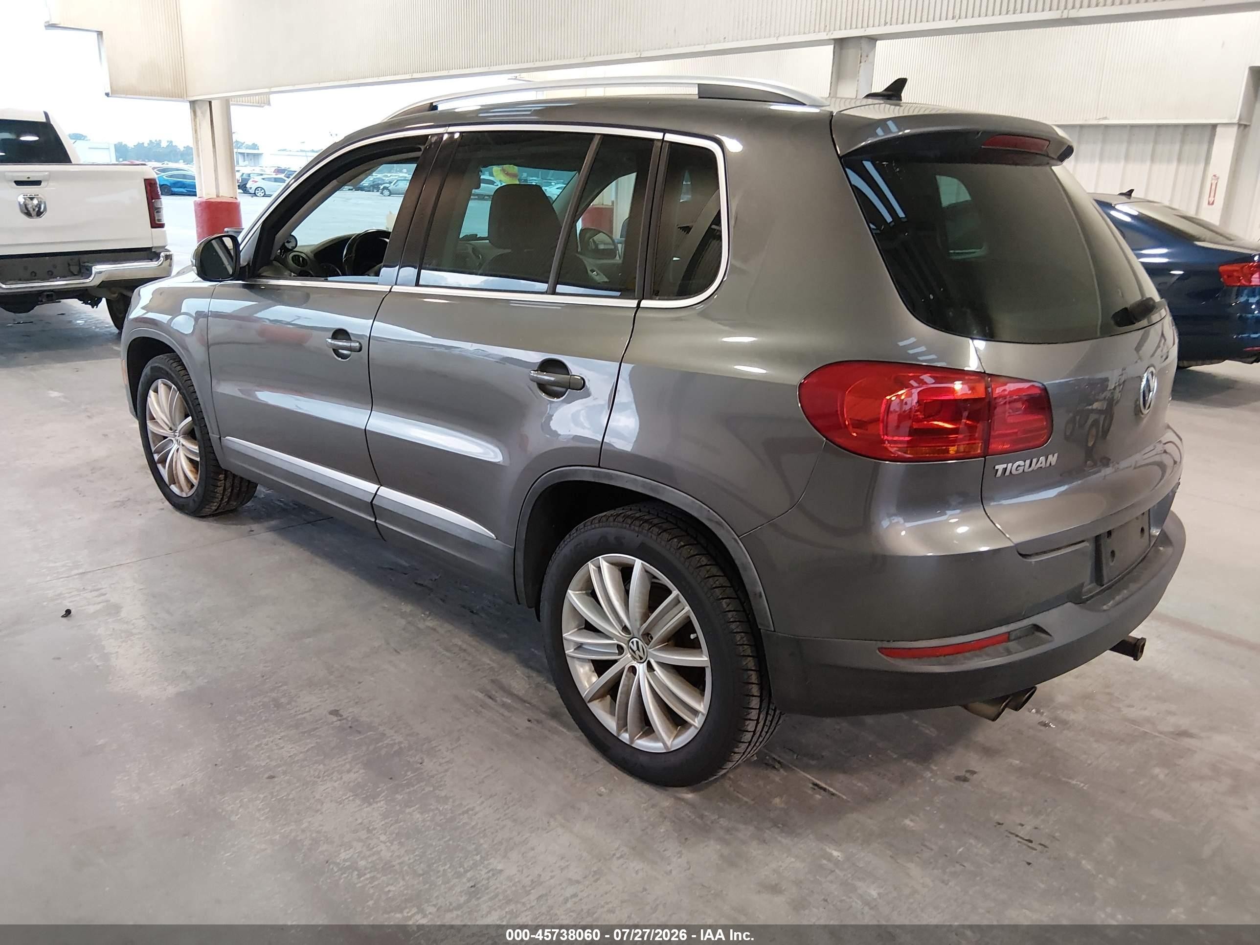2012 Volkswagen Tiguan Se Gray vin: WVGAV7AX7CW000696