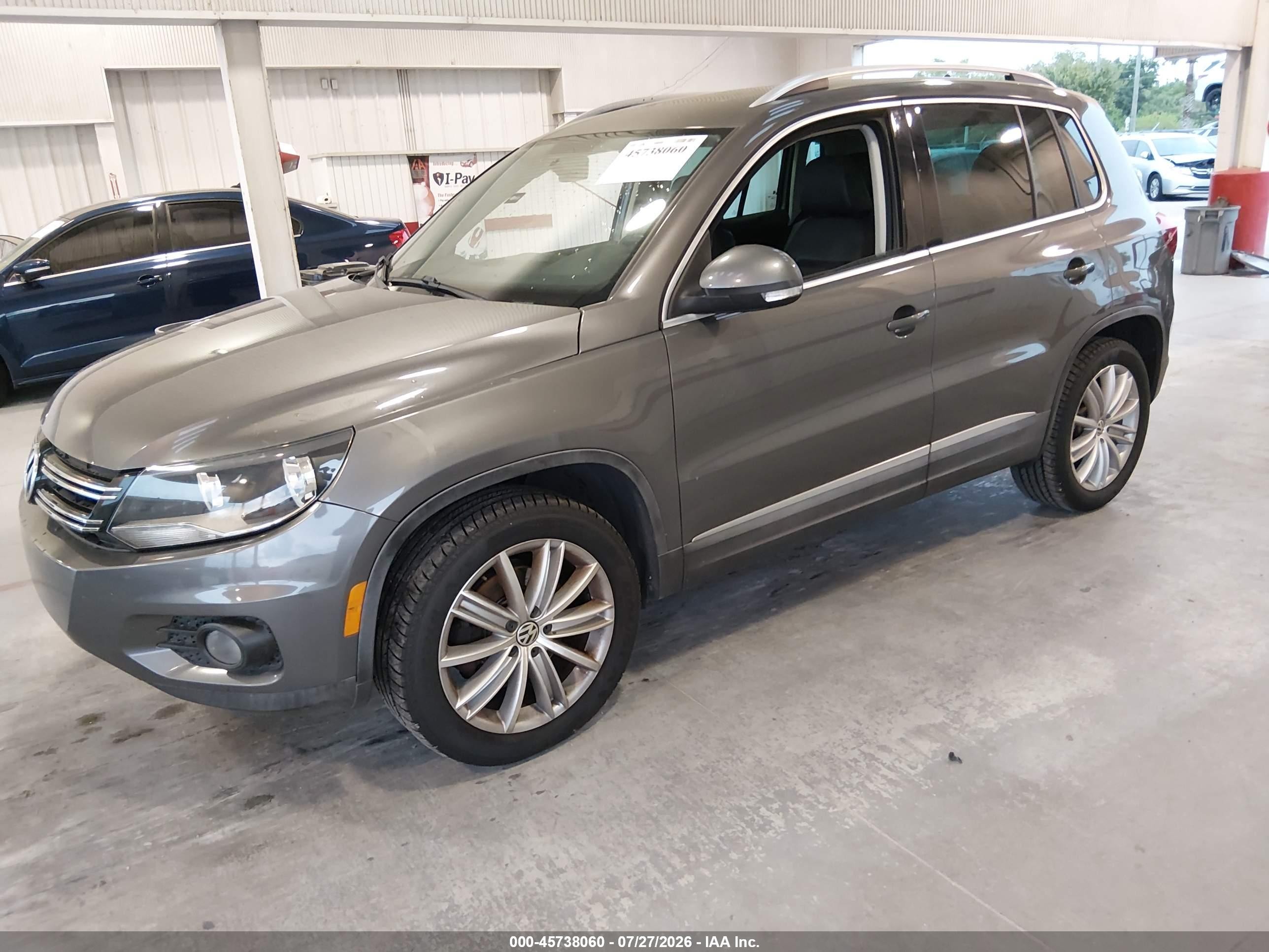 2012 Volkswagen Tiguan Se Gray vin: WVGAV7AX7CW000696