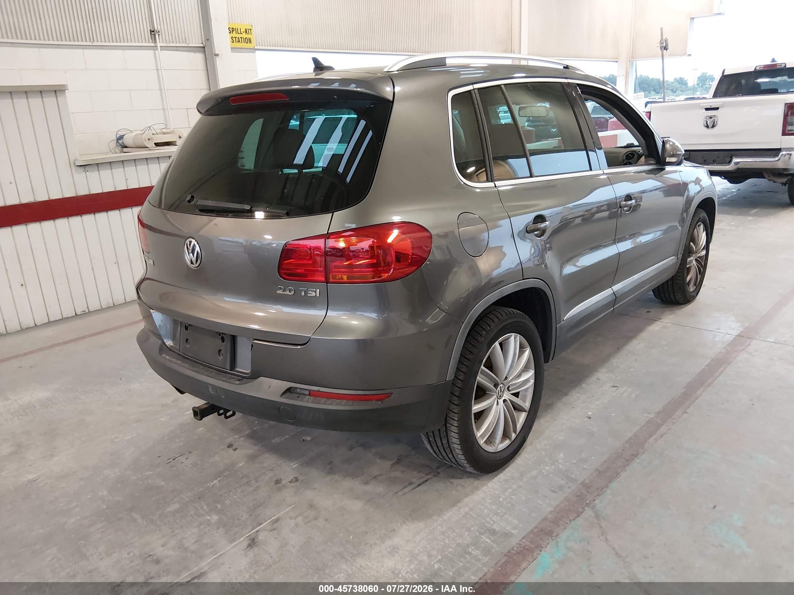 2012 Volkswagen Tiguan Se Gray vin: WVGAV7AX7CW000696