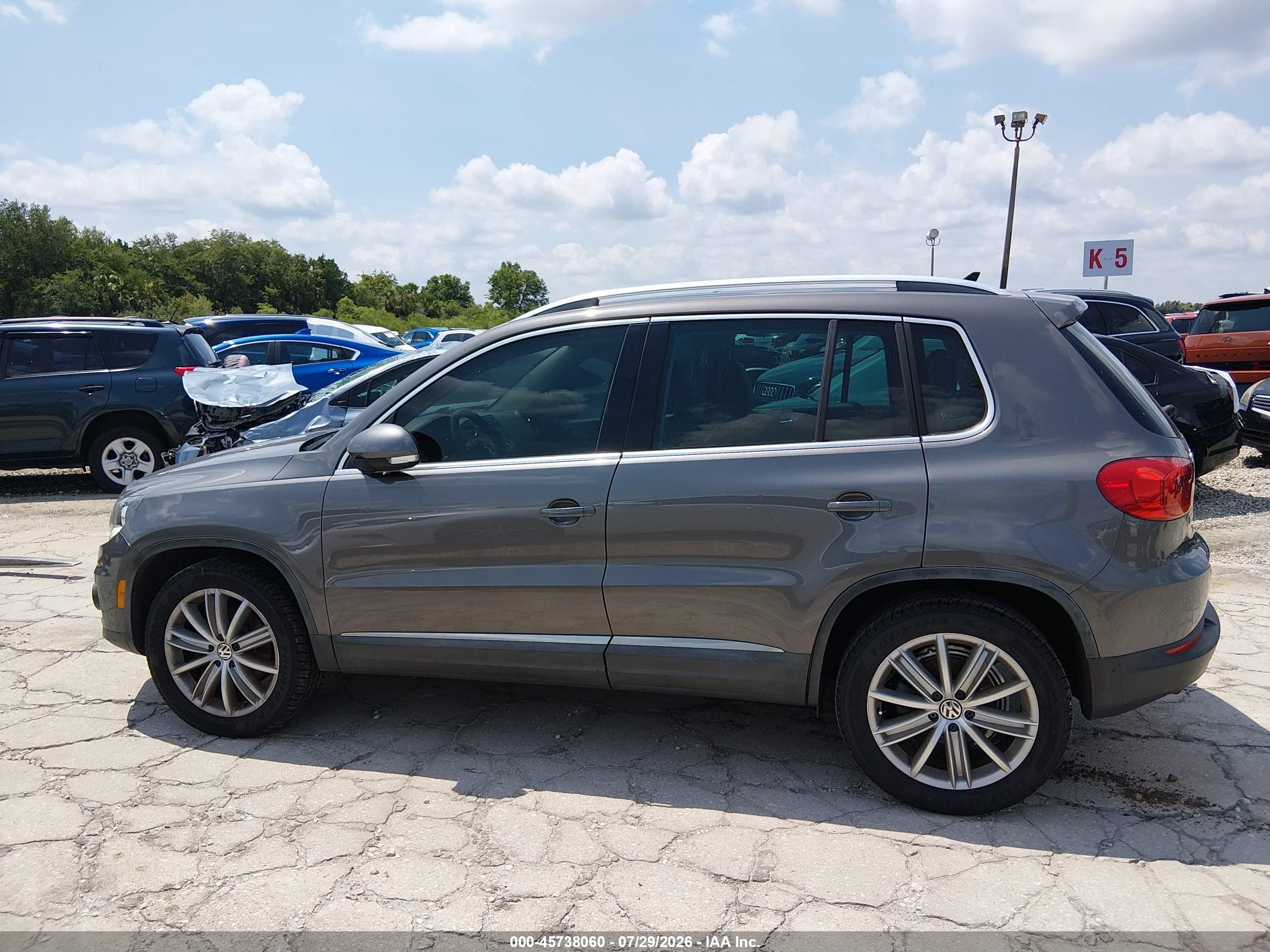 2012 Volkswagen Tiguan Se Gray vin: WVGAV7AX7CW000696