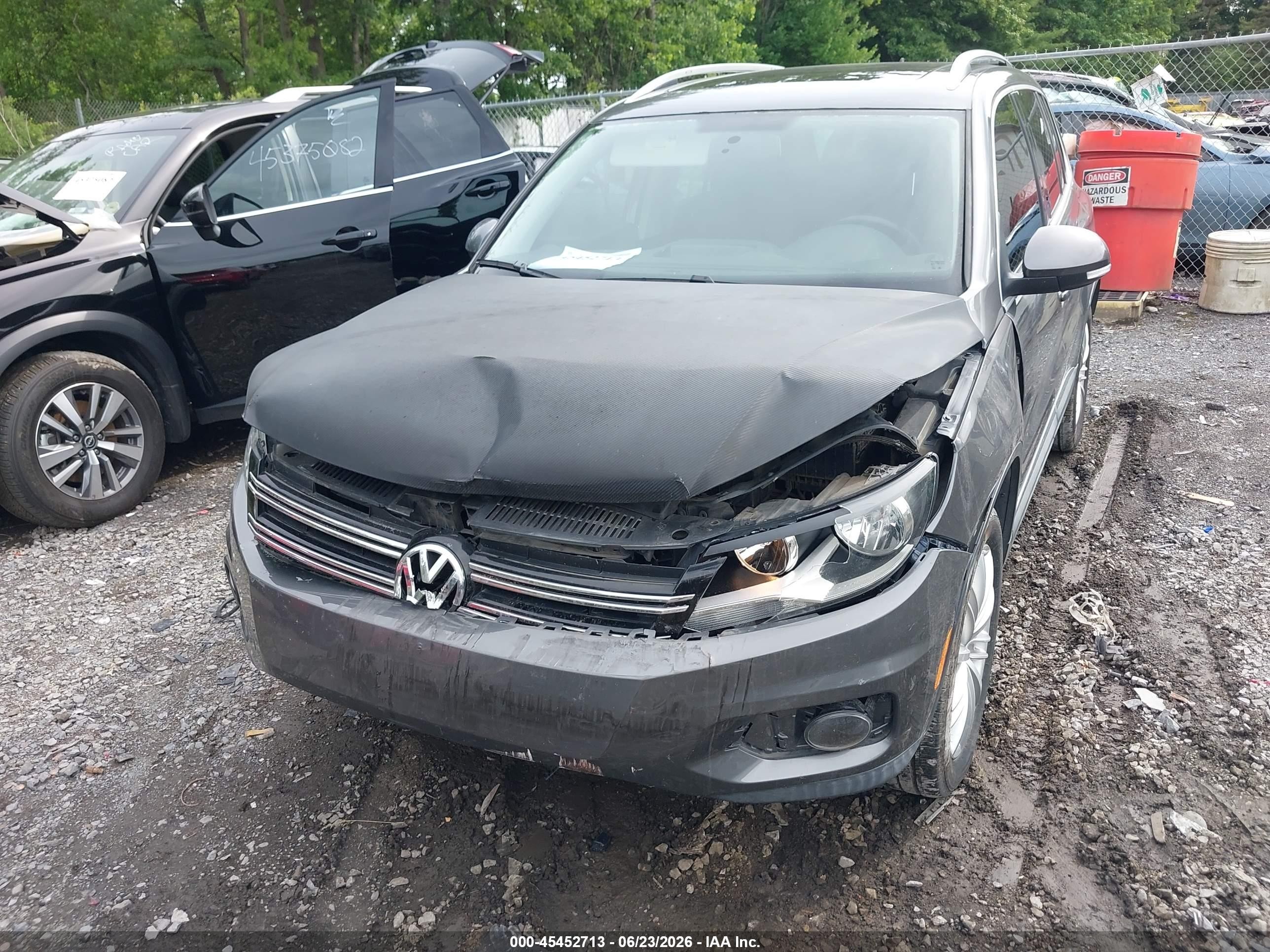 2015 Volkswagen Tiguan Se Gray vin: WVGAV7AX7FW504802