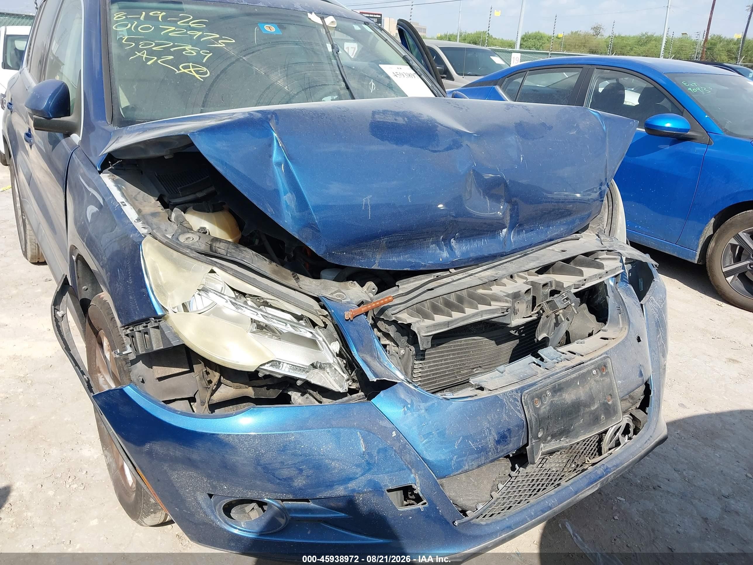 2010 Volkswagen Tiguan Se Blue vin: WVGAV7AX8AW502789