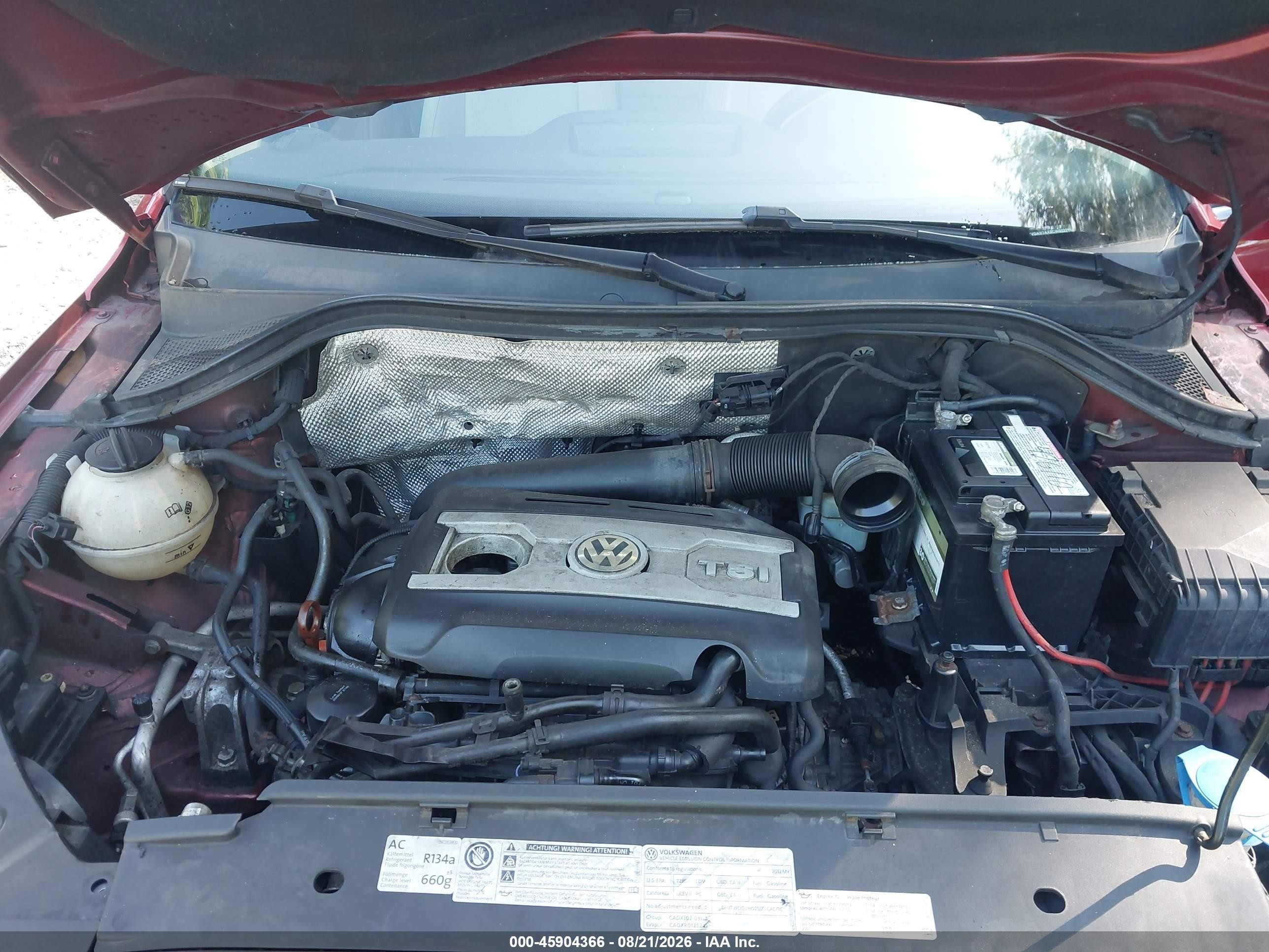 2012 Volkswagen Tiguan Se Red vin: WVGAV7AX8CW002215