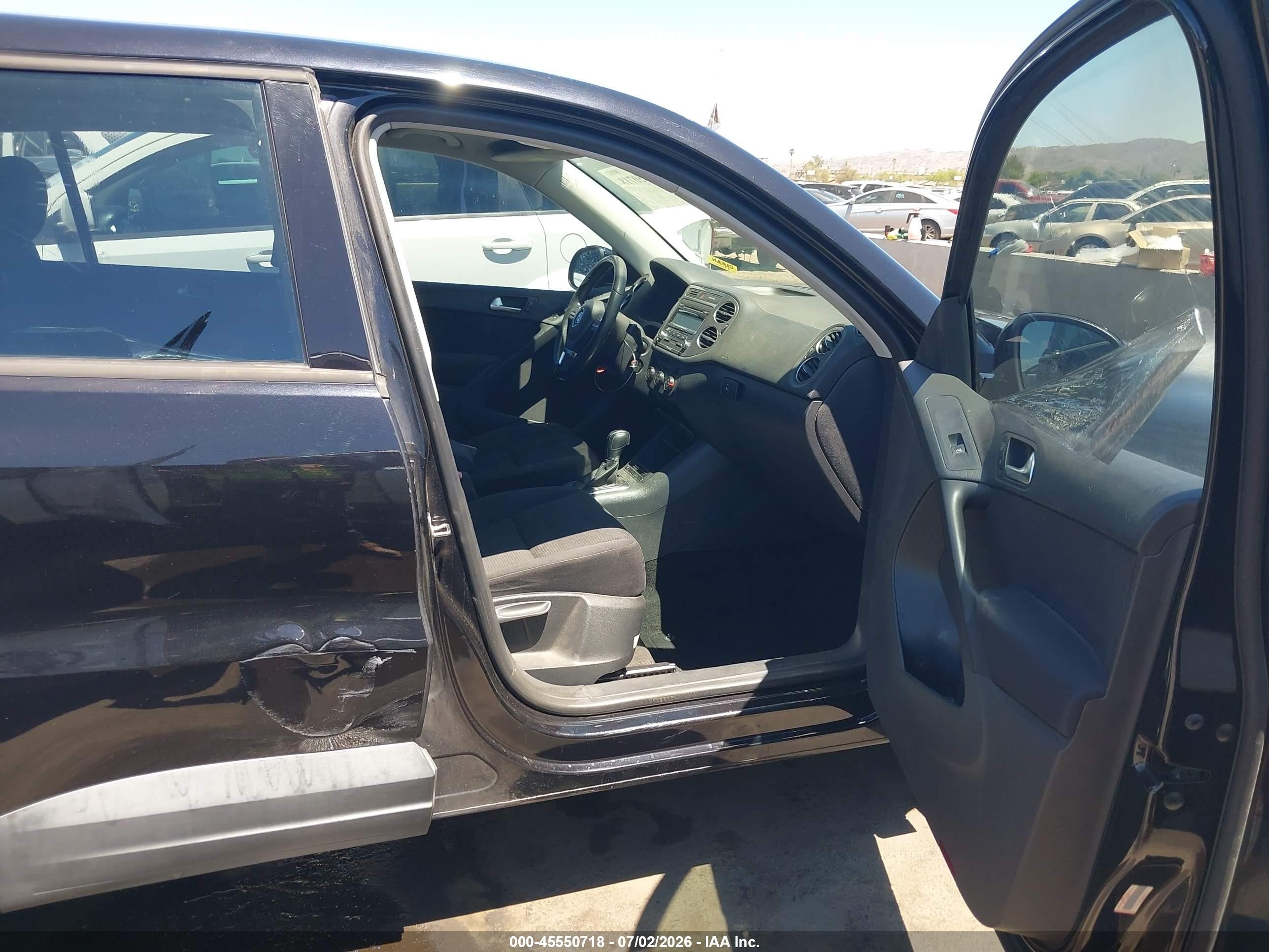 2013 Volkswagen Tiguan S Black vin: WVGAV7AX8DW544870