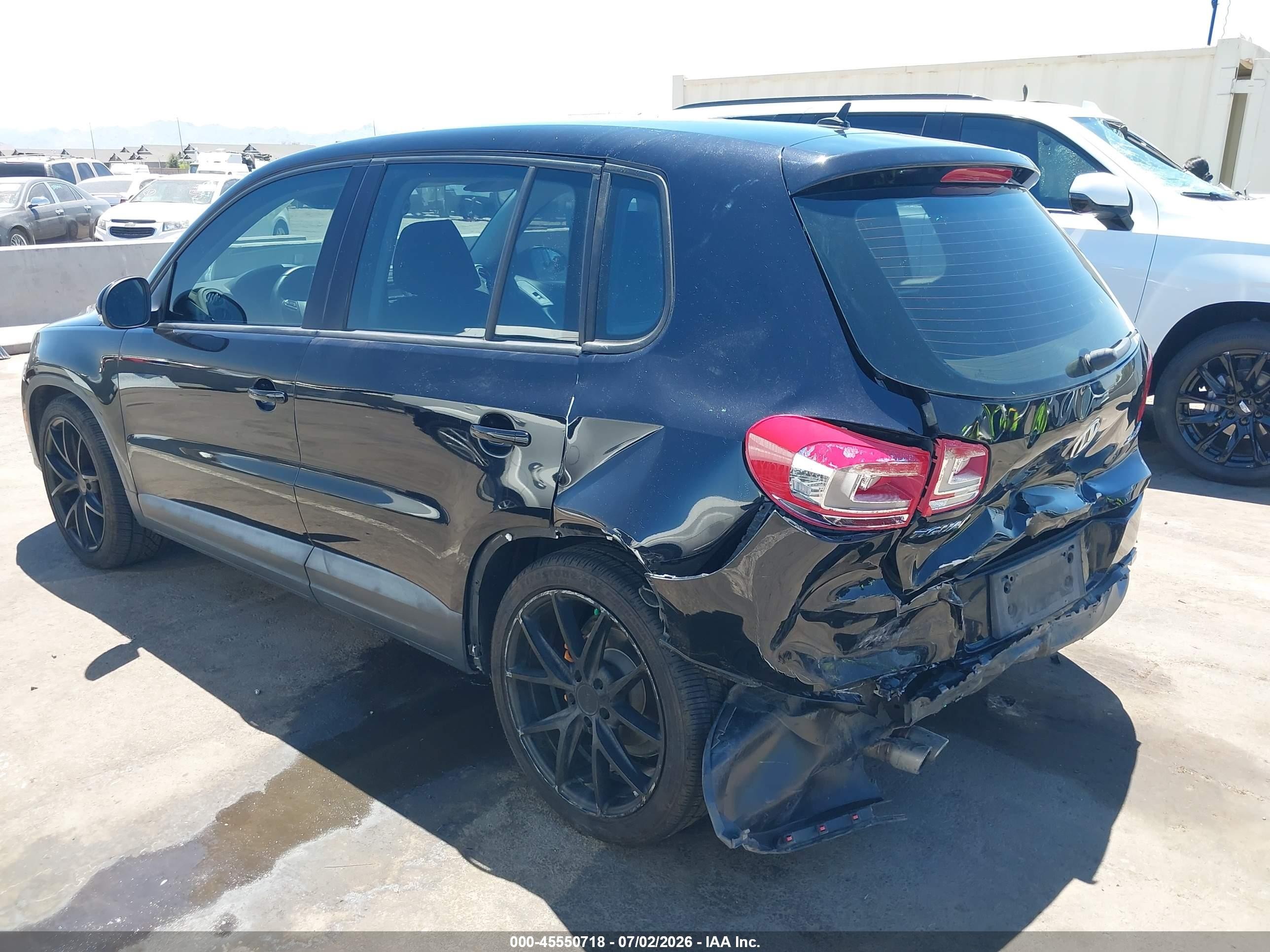 2013 Volkswagen Tiguan S Black vin: WVGAV7AX8DW544870