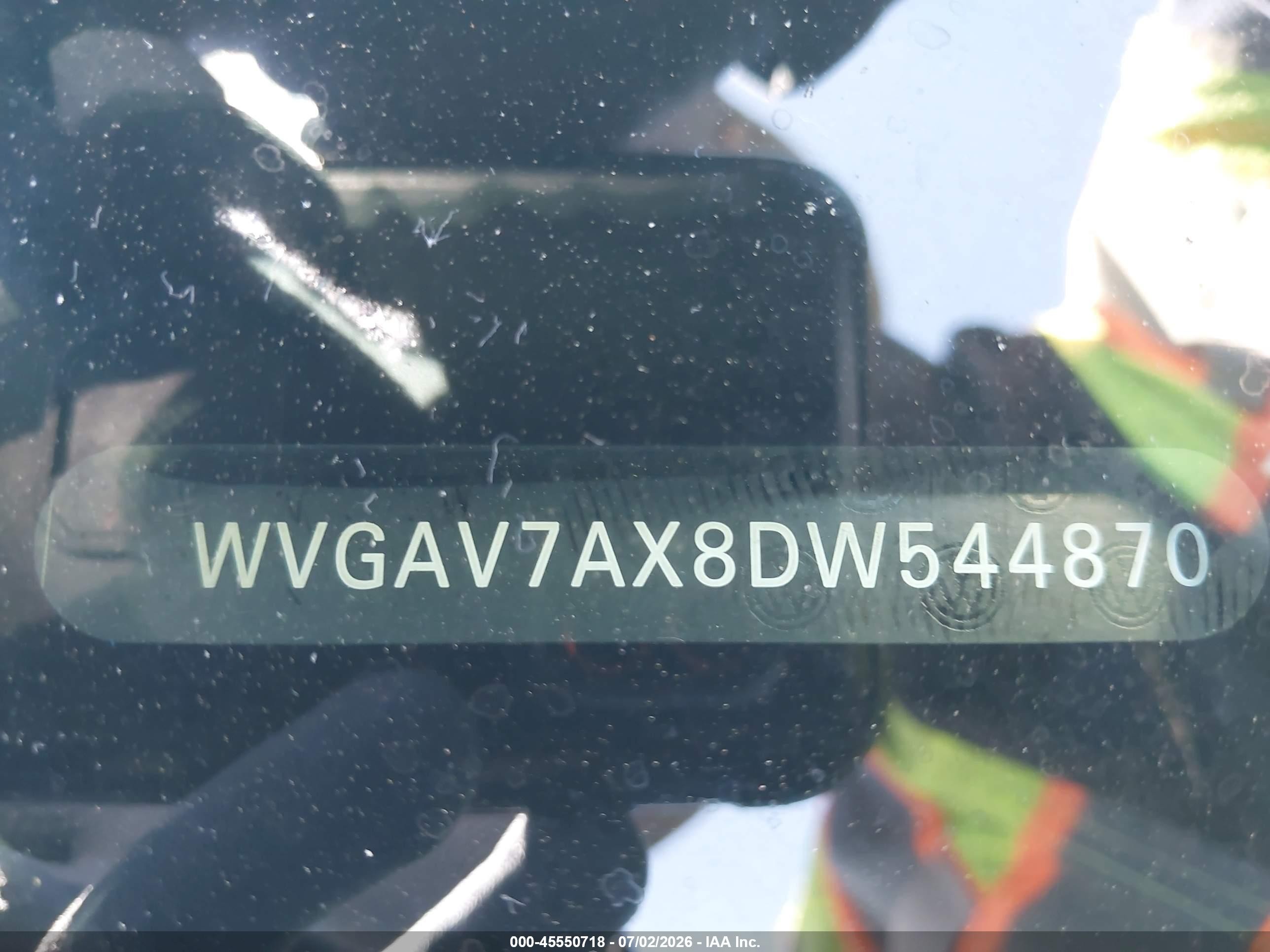 2013 Volkswagen Tiguan S Black vin: WVGAV7AX8DW544870