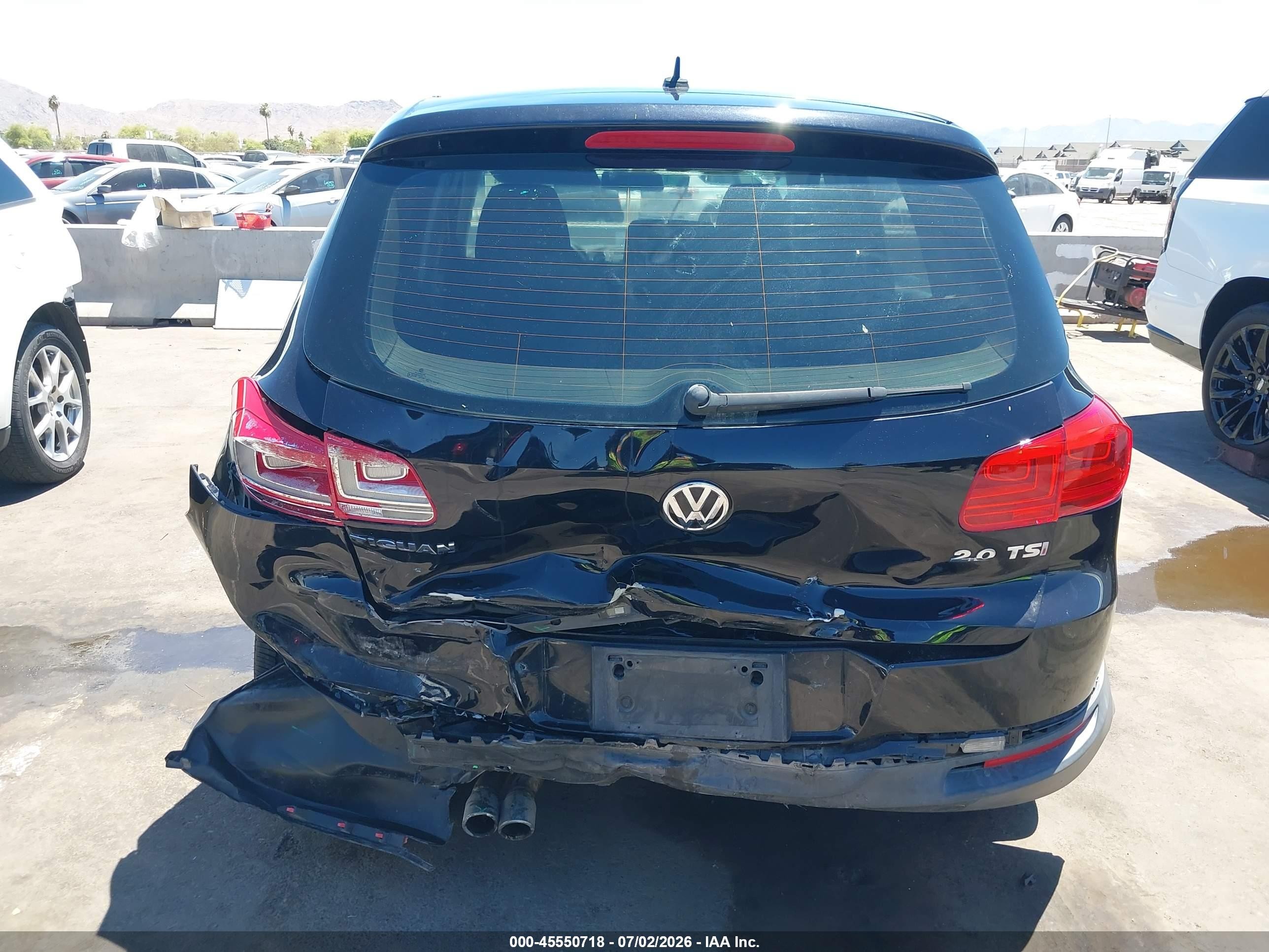 2013 Volkswagen Tiguan S Black vin: WVGAV7AX8DW544870