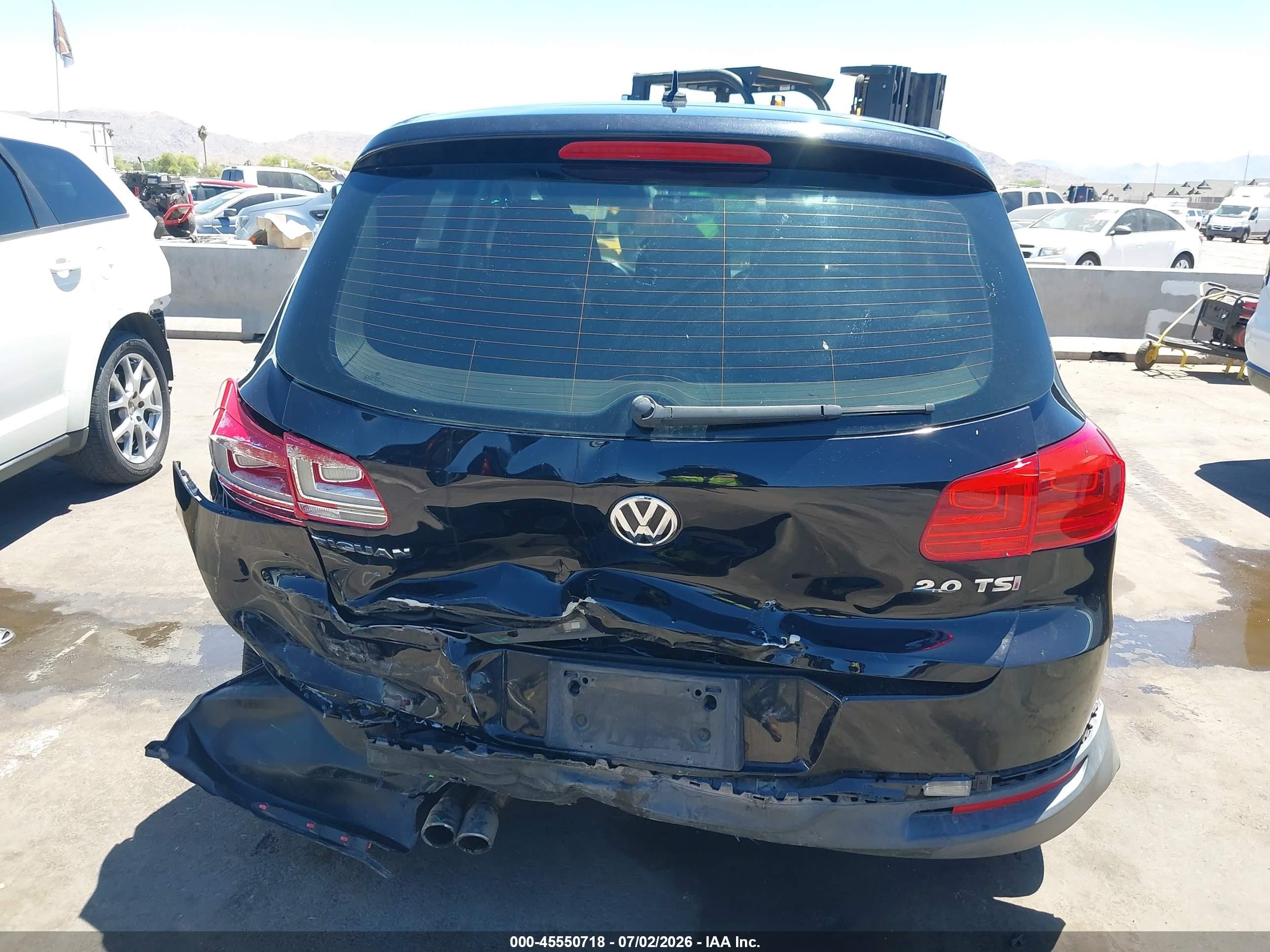 2013 Volkswagen Tiguan S Black vin: WVGAV7AX8DW544870