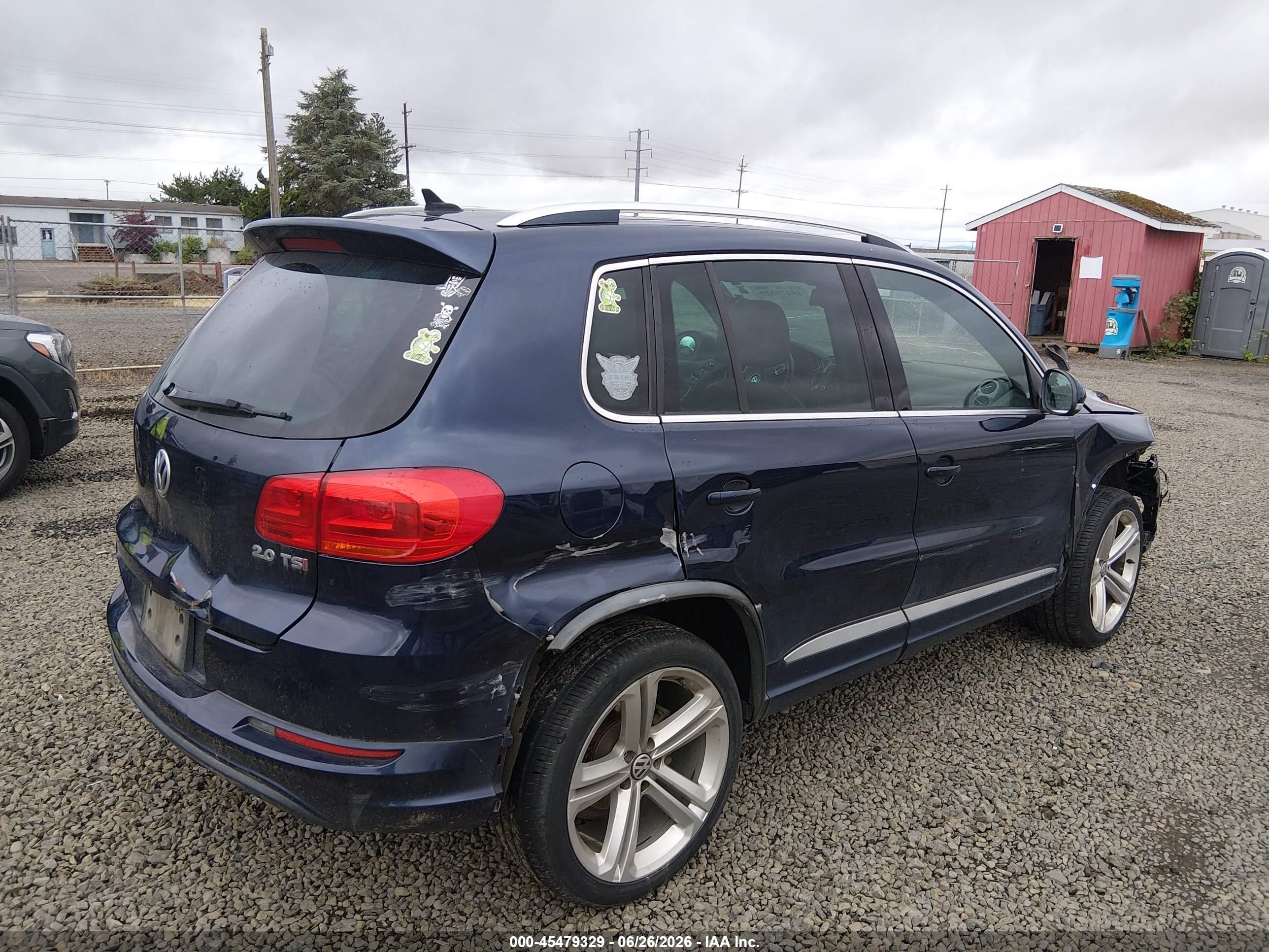 2015 Volkswagen Tiguan R-line Синий vin: WVGAV7AX8FW550221