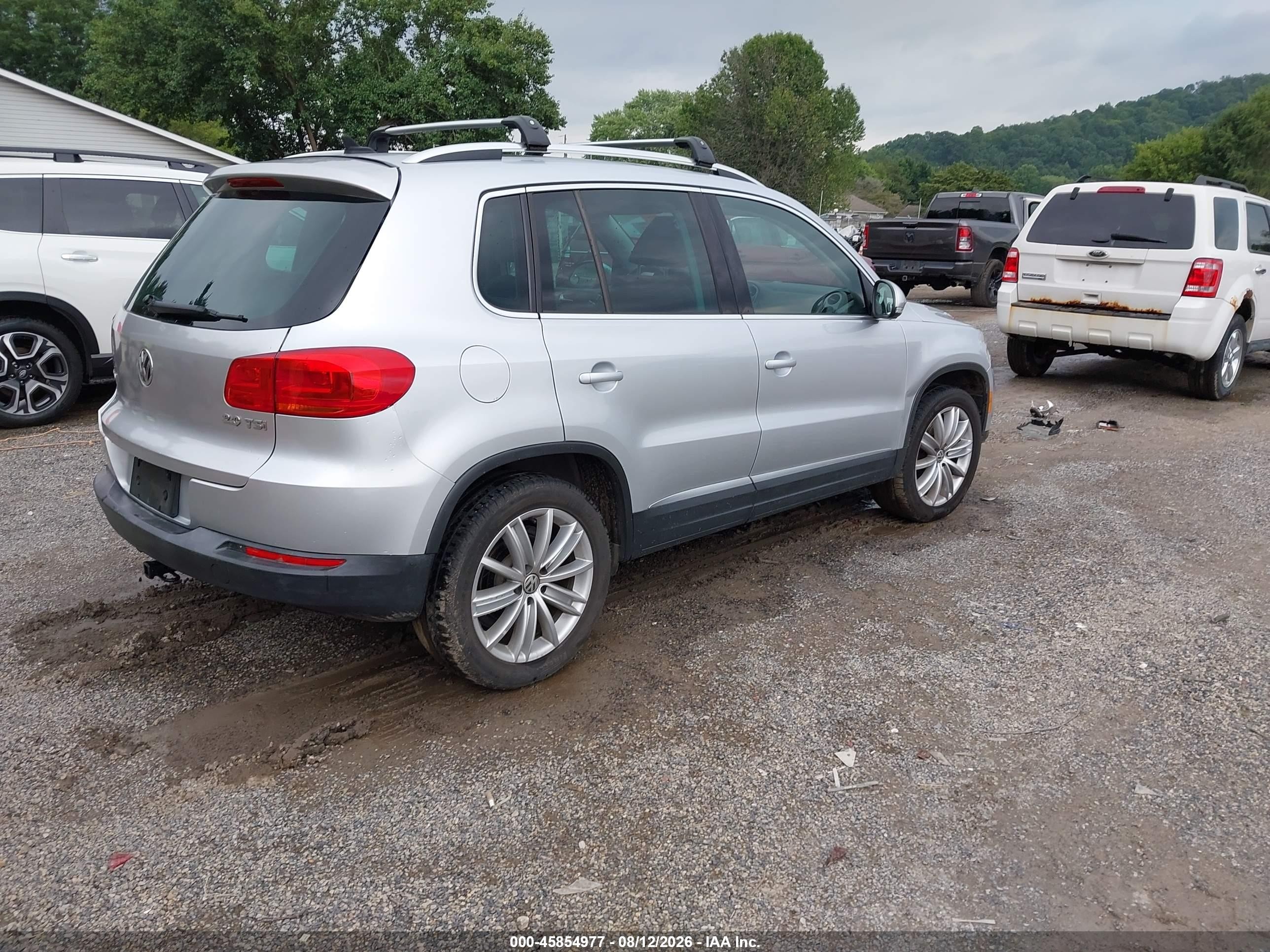 2012 Volkswagen Tiguan Se Silver vin: WVGAV7AX9CW602869