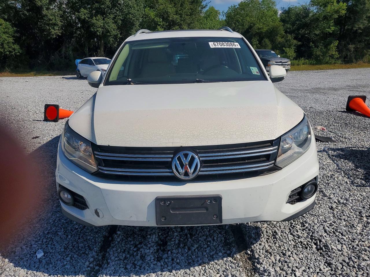 2015 Volkswagen Tiguan S White vin: WVGAV7AX9FW593045