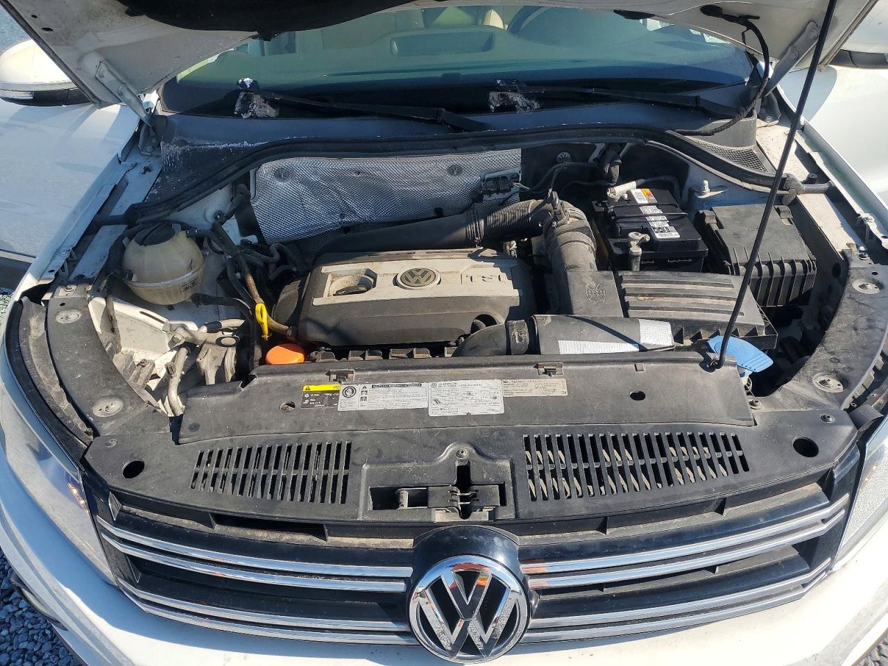 2015 Volkswagen Tiguan S White vin: WVGAV7AX9FW593045