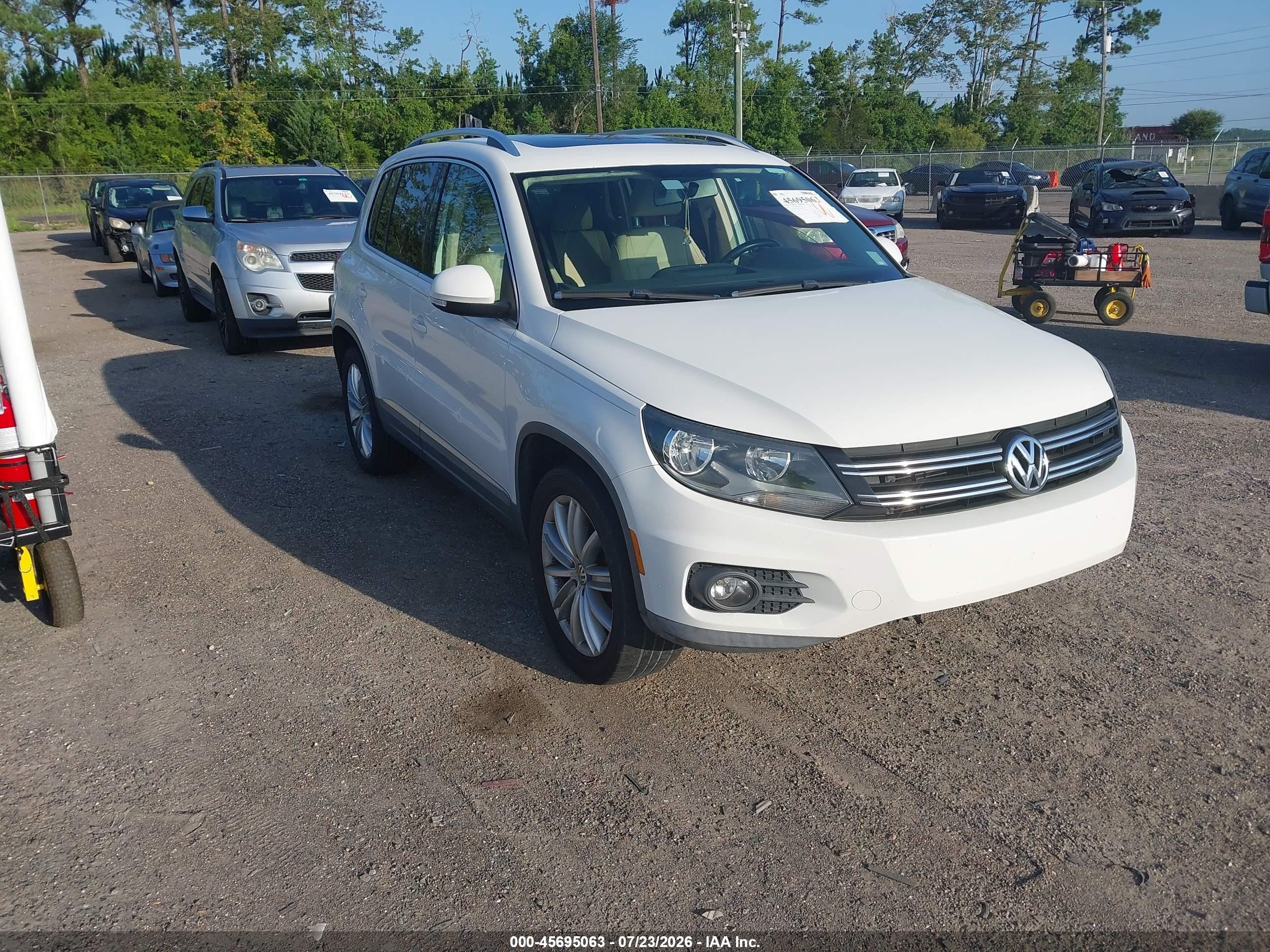 2012 Volkswagen Tiguan Se Yellow vin: WVGAV7AXXCW503672