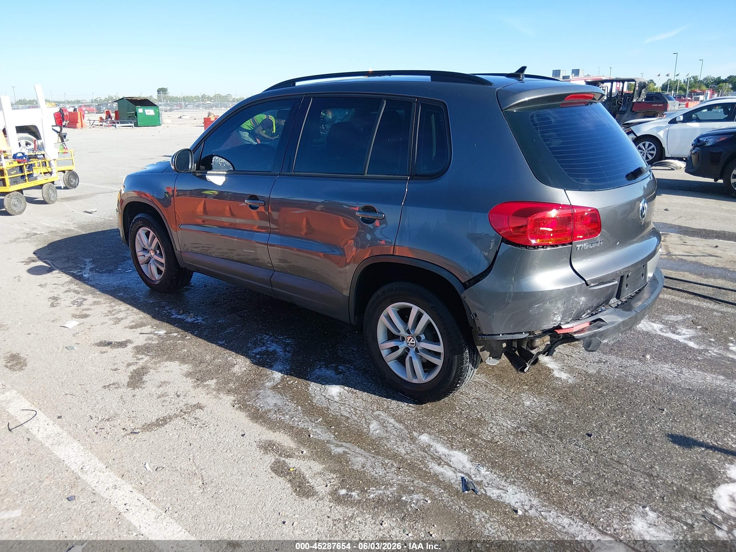 2015 Volkswagen Tiguan S Gray vin: WVGAV7AXXFW596648