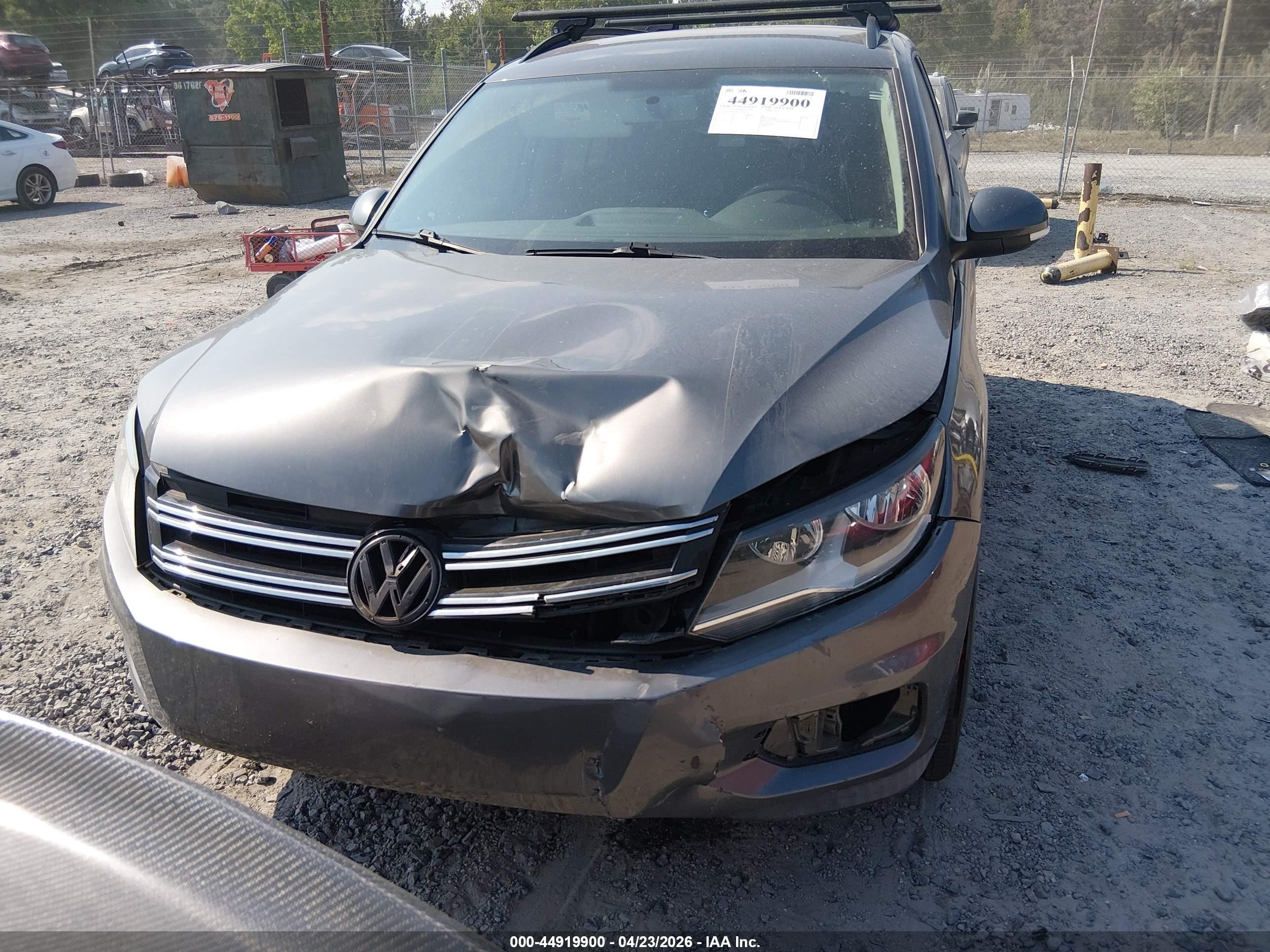 2015 Volkswagen Tiguan S Серый vin: WVGAV7AXXFW611052