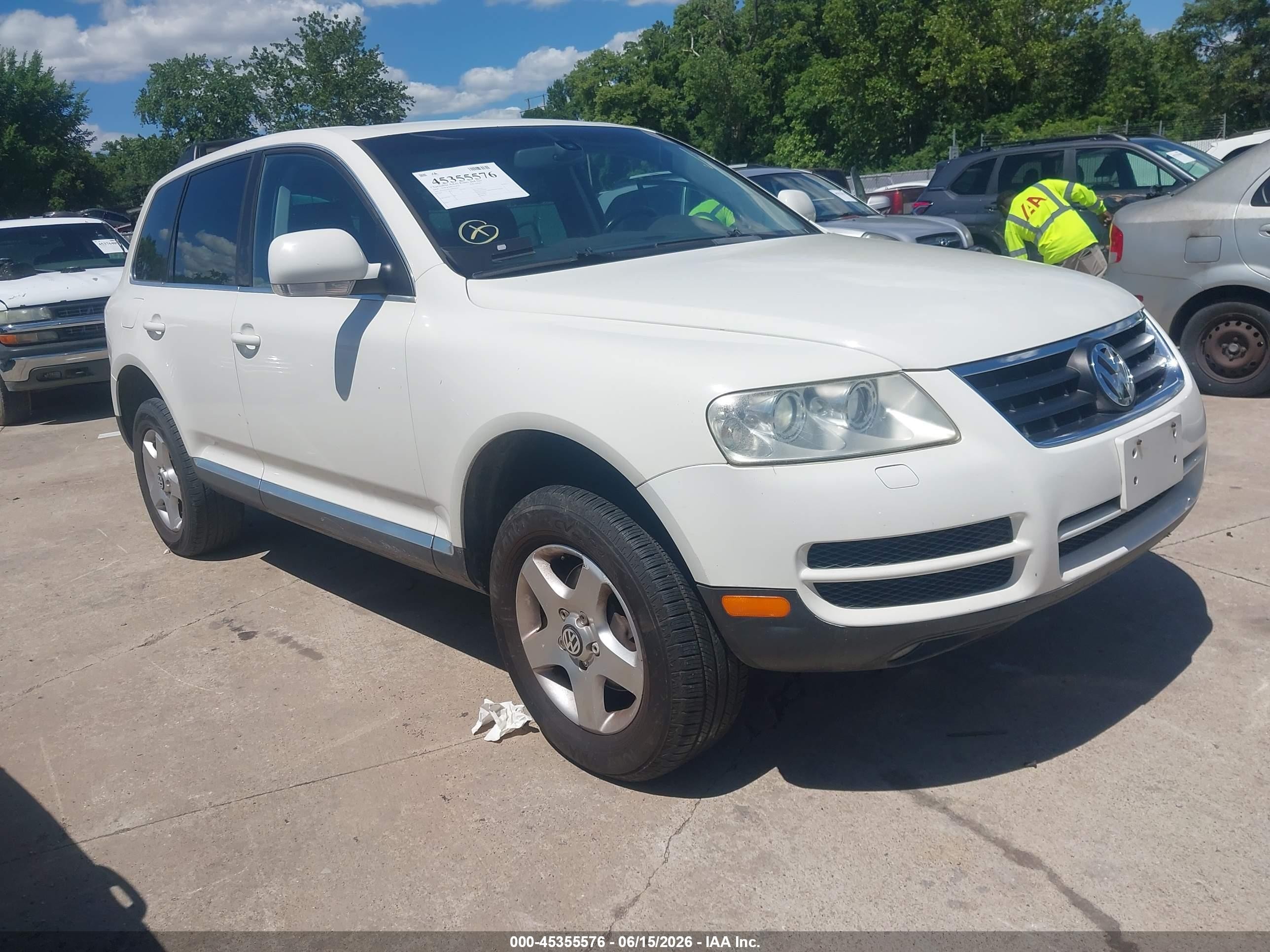 2004 Volkswagen Touareg V6 White vin: WVGBC67L94D034693