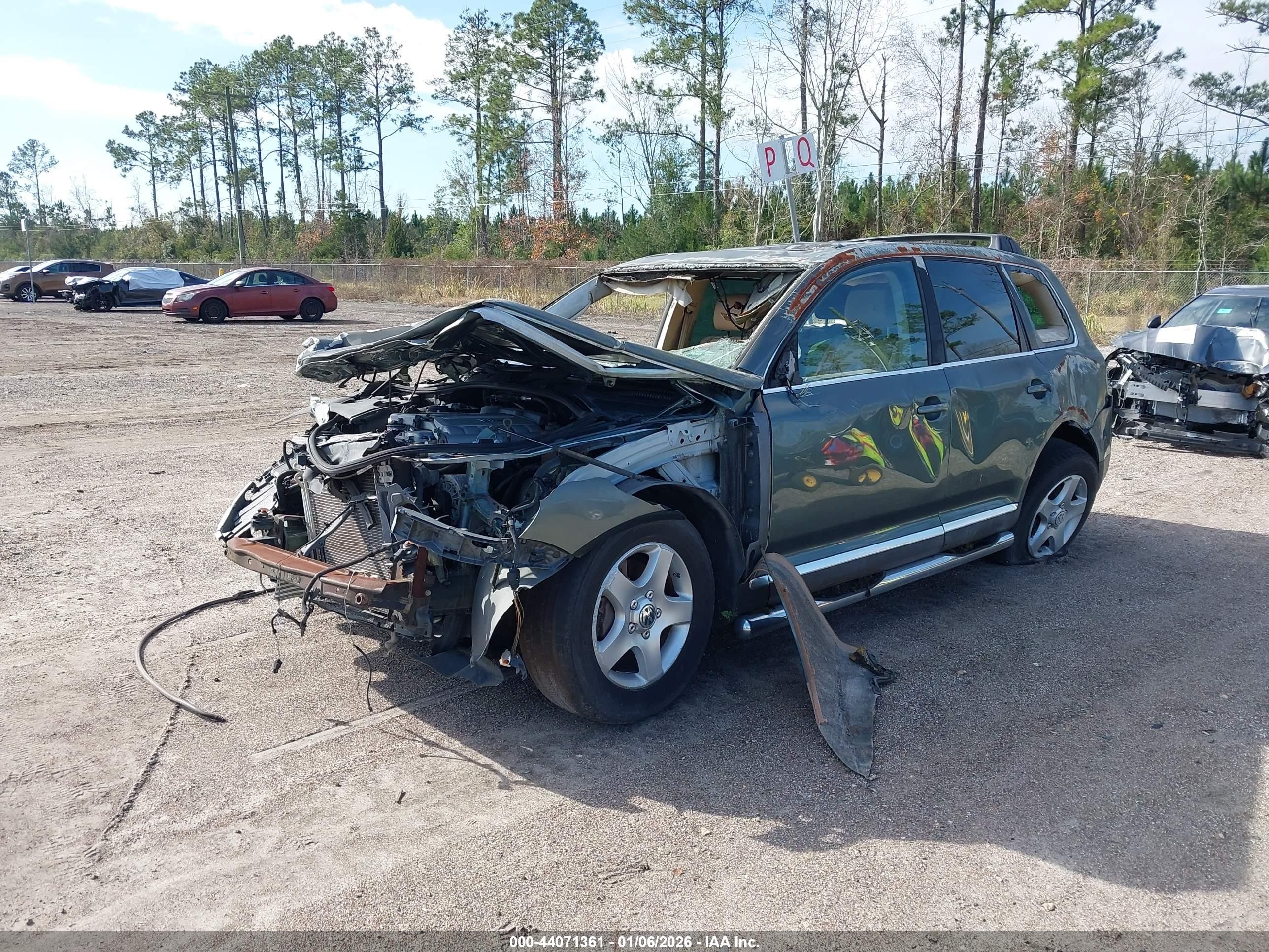 2004 Volkswagen Touareg V6 Green vin: WVGBC67LX4D012136