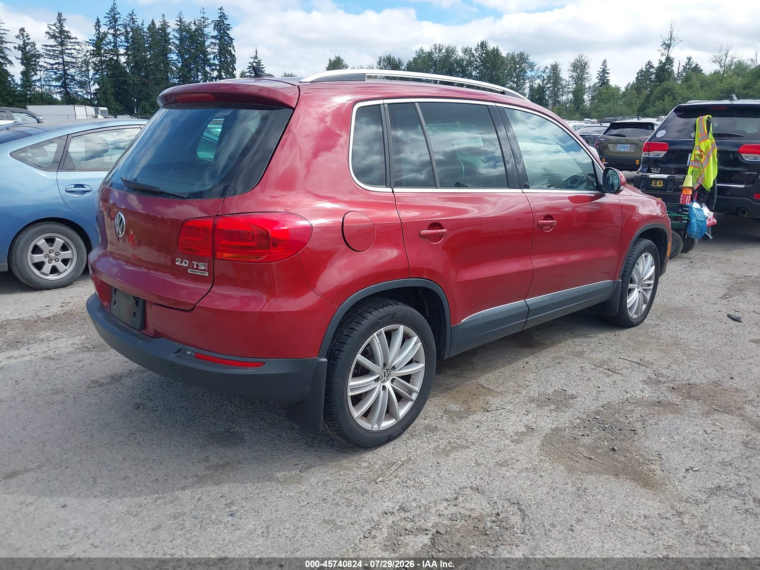 2013 Volkswagen Tiguan Se Red vin: WVGBV3AX0DW113579