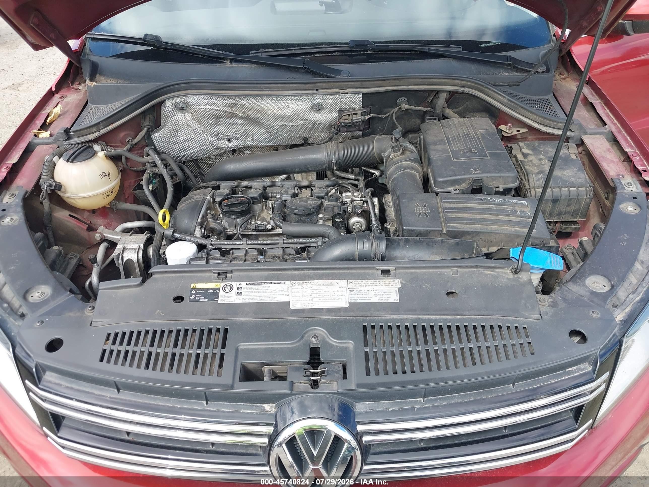 2013 Volkswagen Tiguan Se Red vin: WVGBV3AX0DW113579