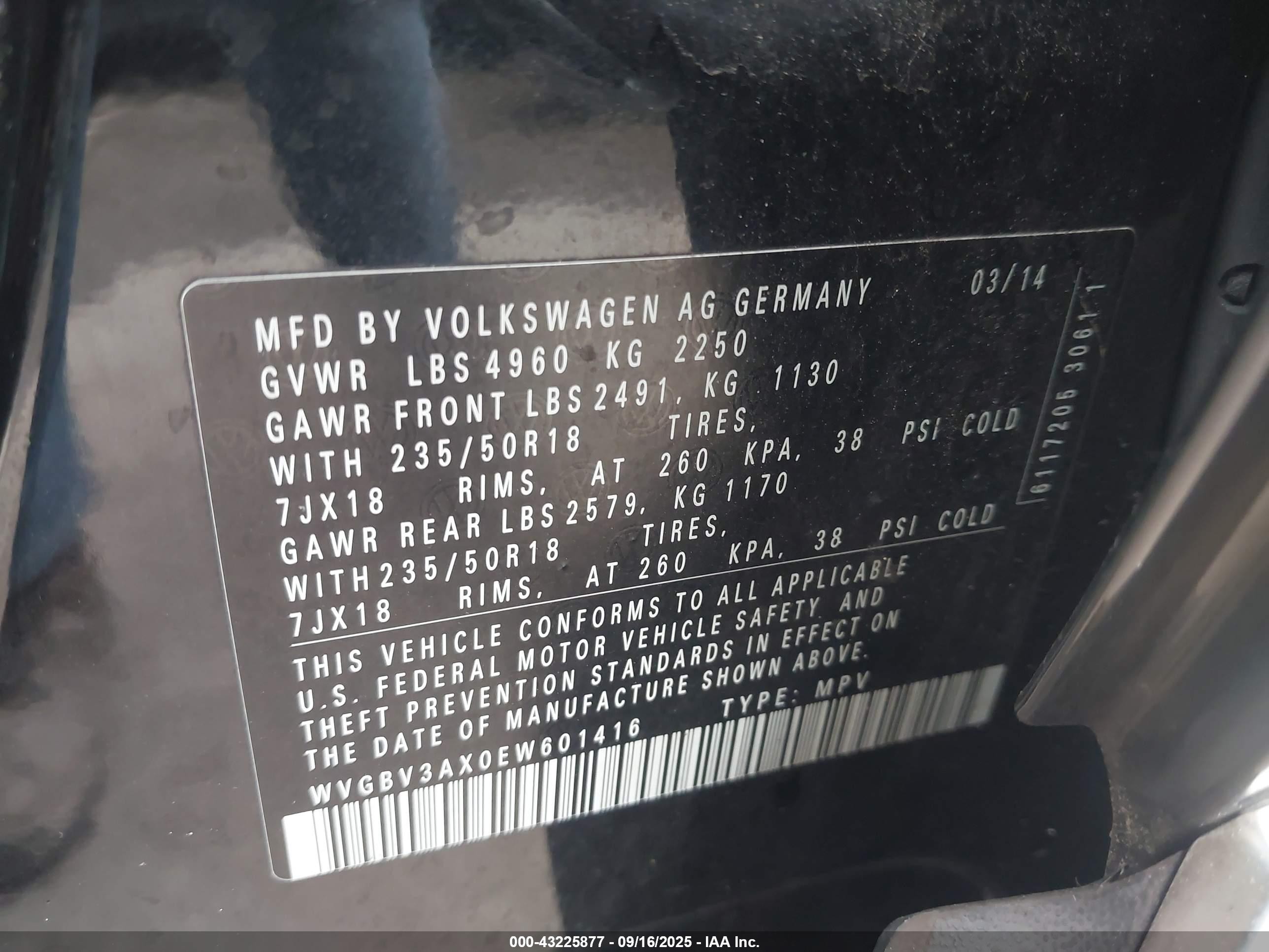2014 Volkswagen Tiguan Sel Black vin: WVGBV3AX0EW601416