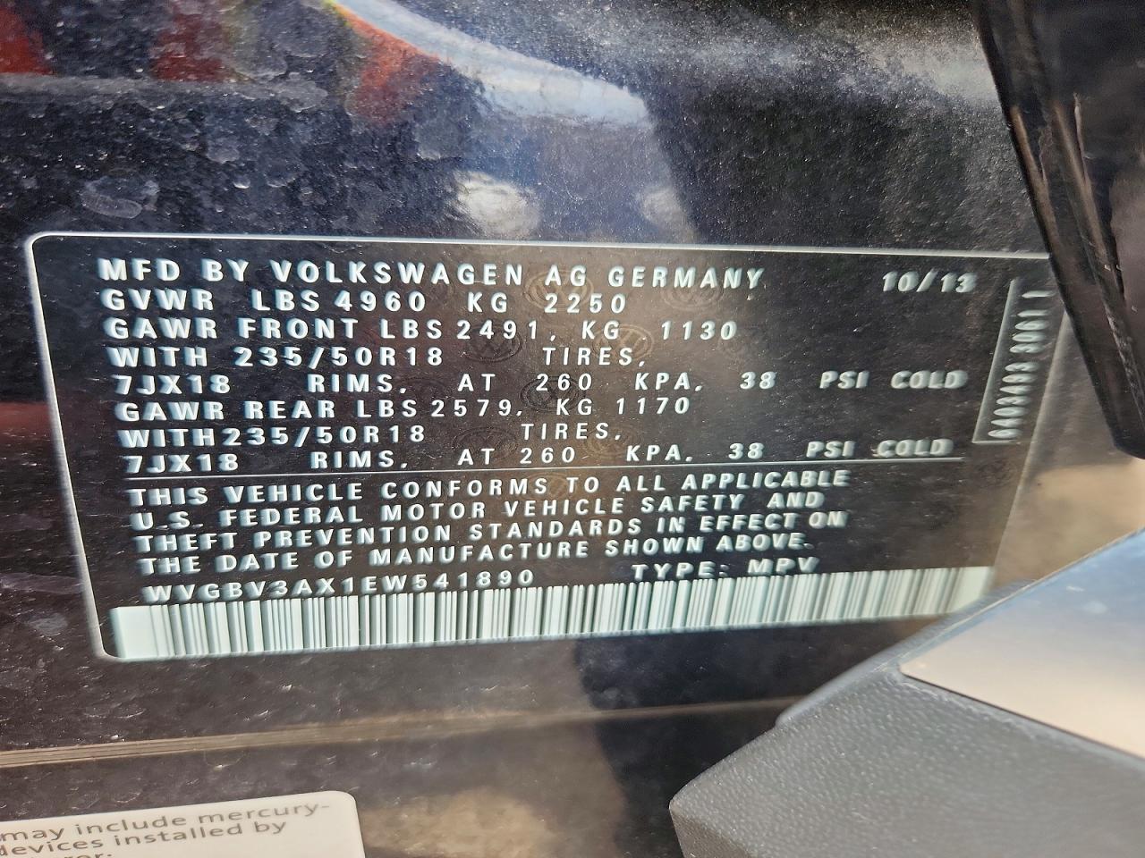 2014 Volkswagen Tiguan S Black vin: WVGBV3AX1EW541890