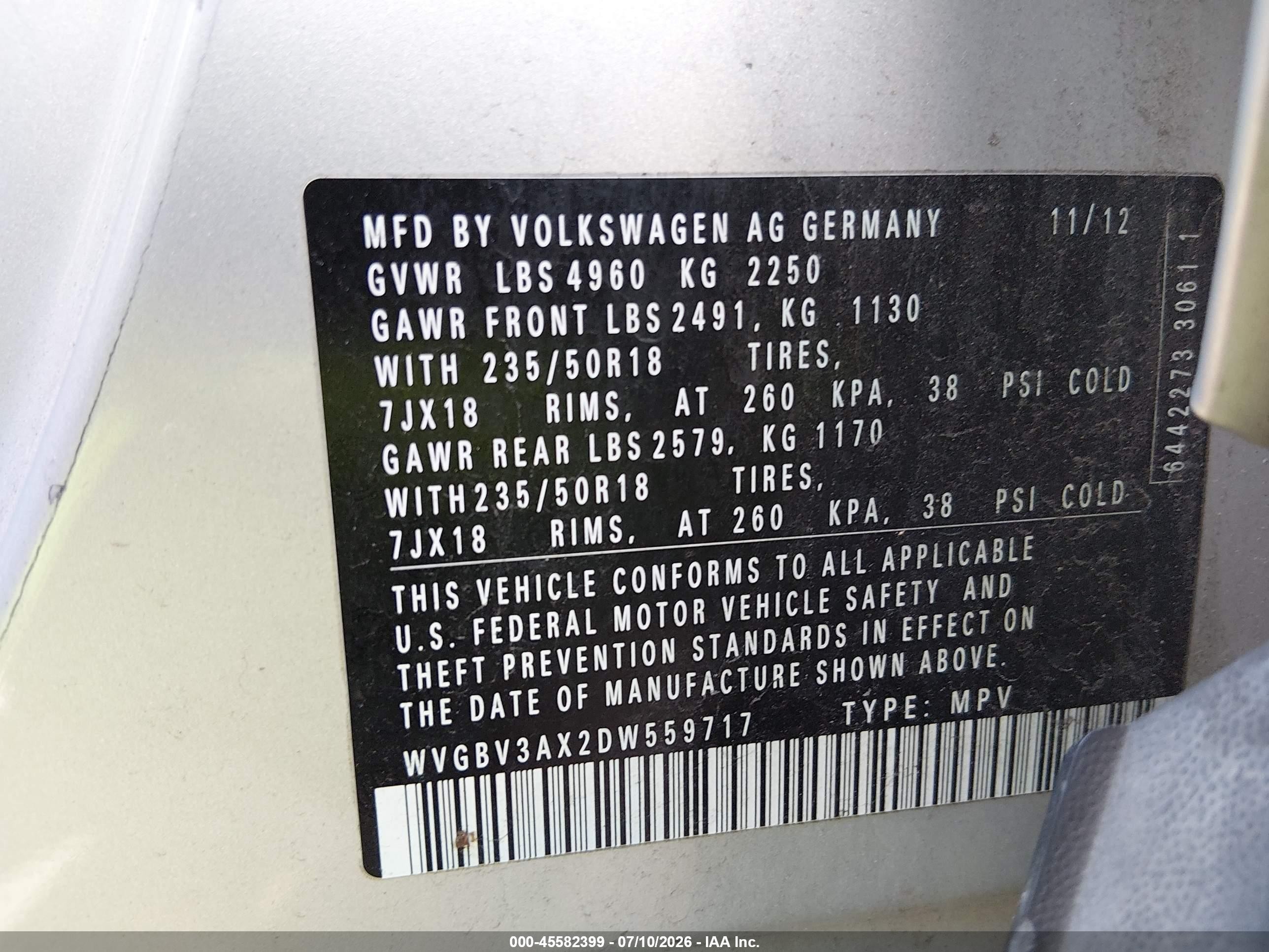2013 Volkswagen Tiguan Se Silver vin: WVGBV3AX2DW559717