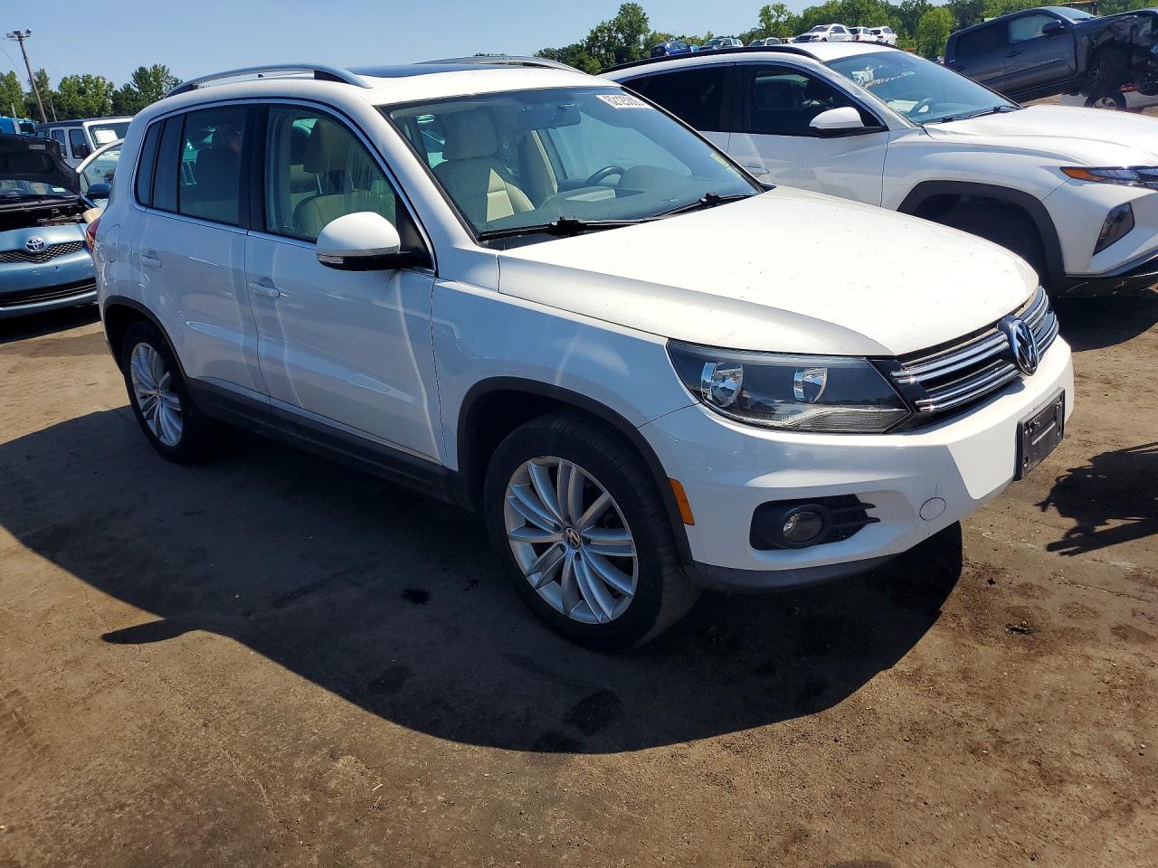 2014 Volkswagen Tiguan S White vin: WVGBV3AX2EW523382